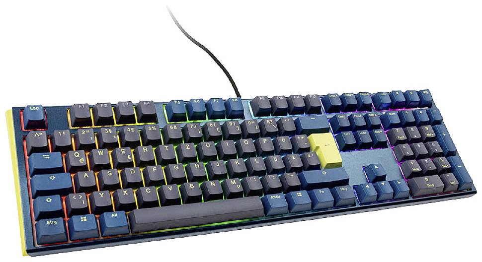 Ducky One 3 Daybreak Kabelgebunden Gaming-Tastatur, Tastatur Deutsch, QWERTZ Blau-Grau Beleuchtet