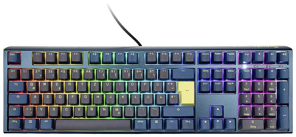 Ducky One 3 Daybreak Kabelgebunden Gaming-Tastatur, Tastatur Deutsch, QWERTZ Blau-Grau Beleuchtet