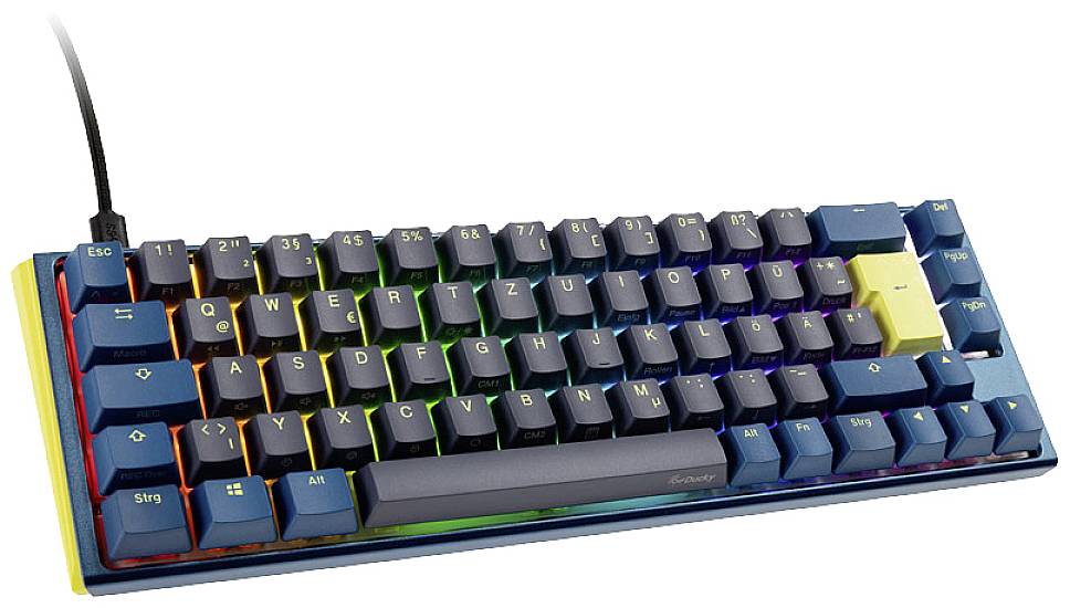 Ducky One 3 Daybreak SF Kabelgebunden Gaming-Tastatur, Tastatur Deutsch, QWERTZ Blau-Grau