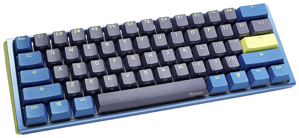 Ducky One 3 Daybreak Mini Kabelgebunden Gaming-Tastatur, Tastatur, Maus-Set Deutsch, QWERTZ Blau-Grau