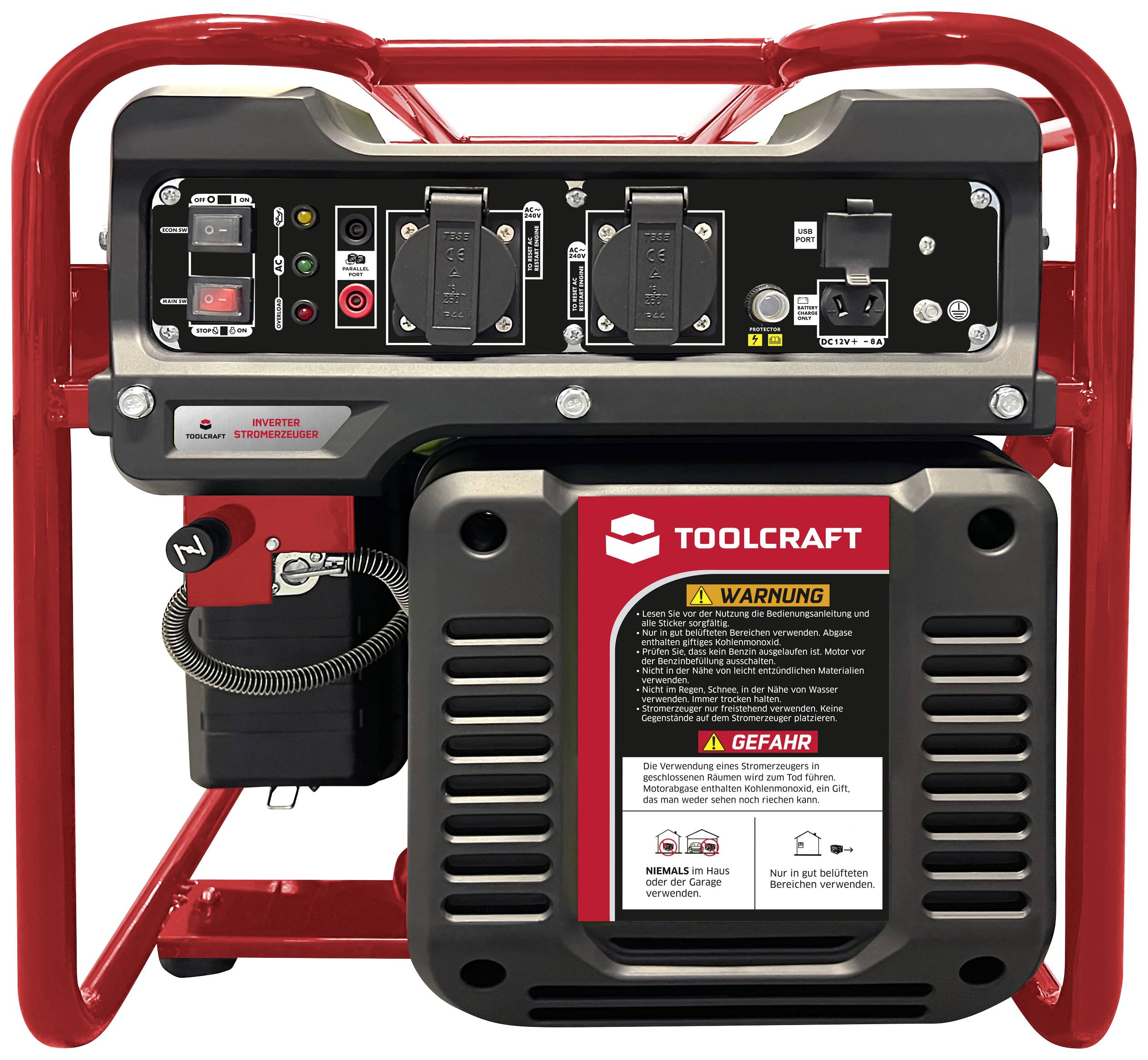 TOOLCRAFT 4-Takt Inverter-Stromerzeuger 230 V/AC, 12 V/DC 35kg 3200W