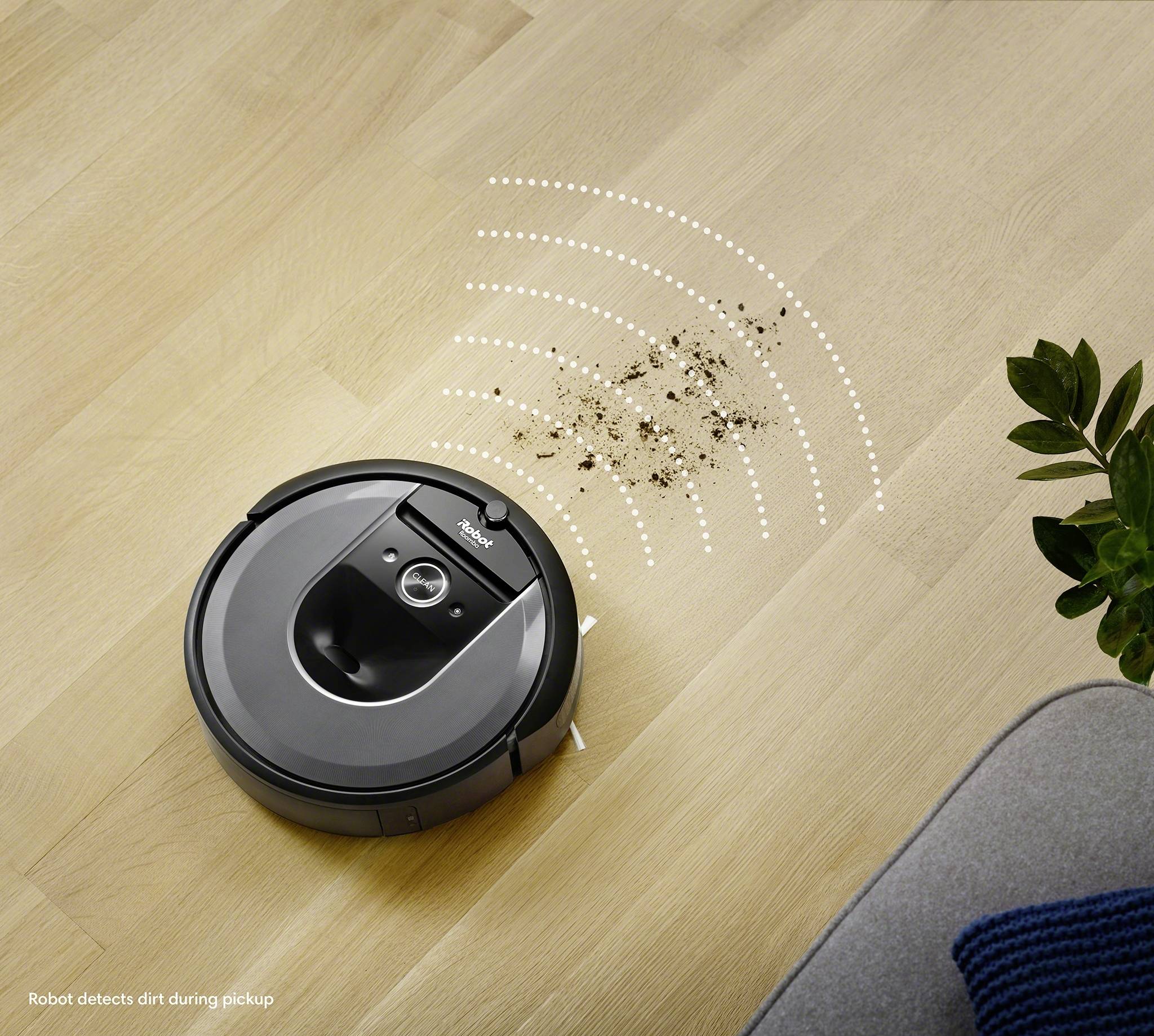 IRobot Roomba i7150 Saugroboter Silber, Schwarz App gesteuert, Sprachgesteuert, kompatibel mit Amazon Alexa, kompatibel mit