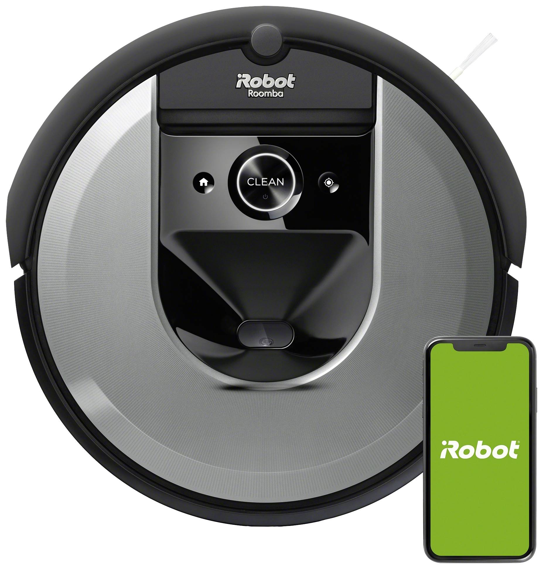 IRobot Roomba i7150 Saugroboter Silber, Schwarz App gesteuert, Sprachgesteuert, kompatibel mit Amazon Alexa, kompatibel mit