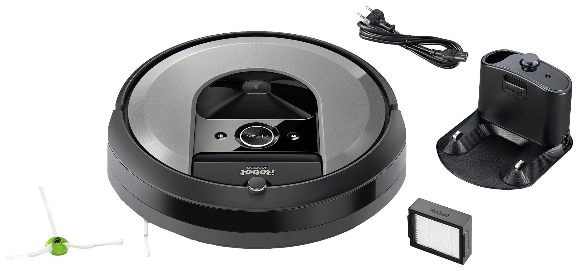 IRobot Roomba i7150 Saugroboter Silber, Schwarz App gesteuert, Sprachgesteuert, kompatibel mit Amazon Alexa, kompatibel mit