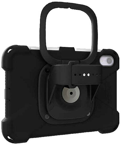 Schwarze Schutzhülle mit robustem Design und Handgriff, speziell entwickelt für hohe Stabilität und einfache Handhabung von Tablets.