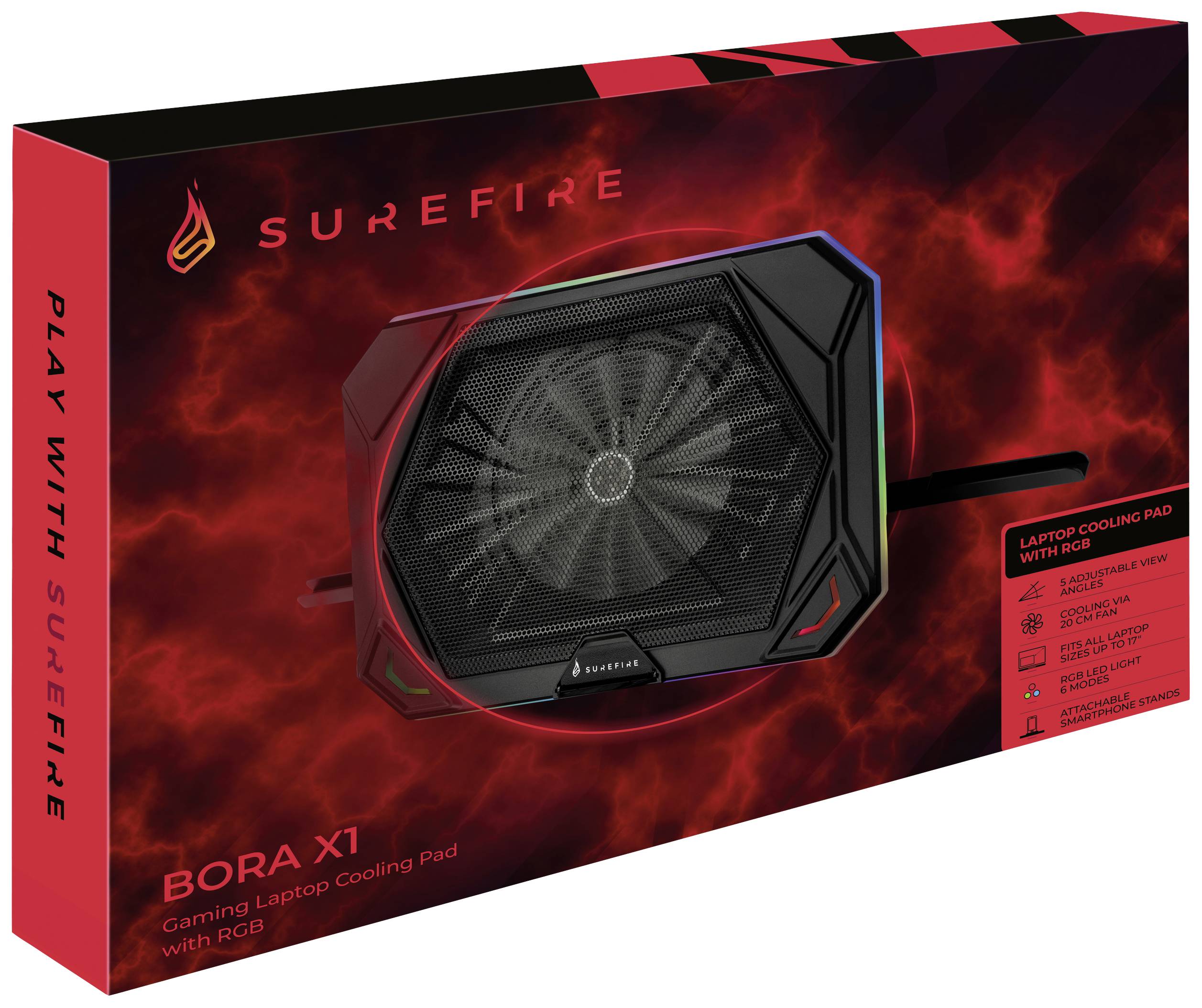 Surefire Gaming Bora X1 Notebook-Ständer mit Kühlfunktion höhenverstellbar, neigbar