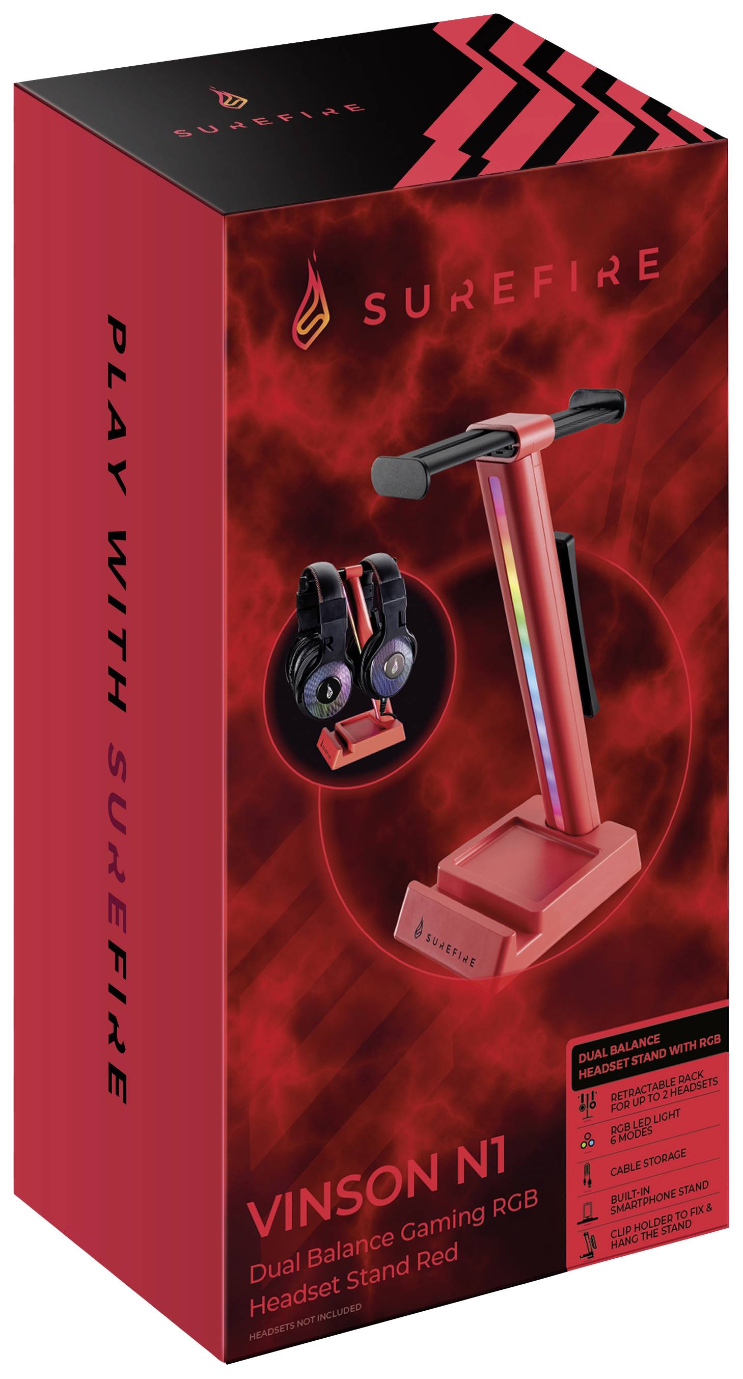 Surefire Gaming Vinson N1 Kopfhörerständer Passend für (Kopfhörer):Over-Ear-Kopfhörer Schwarz