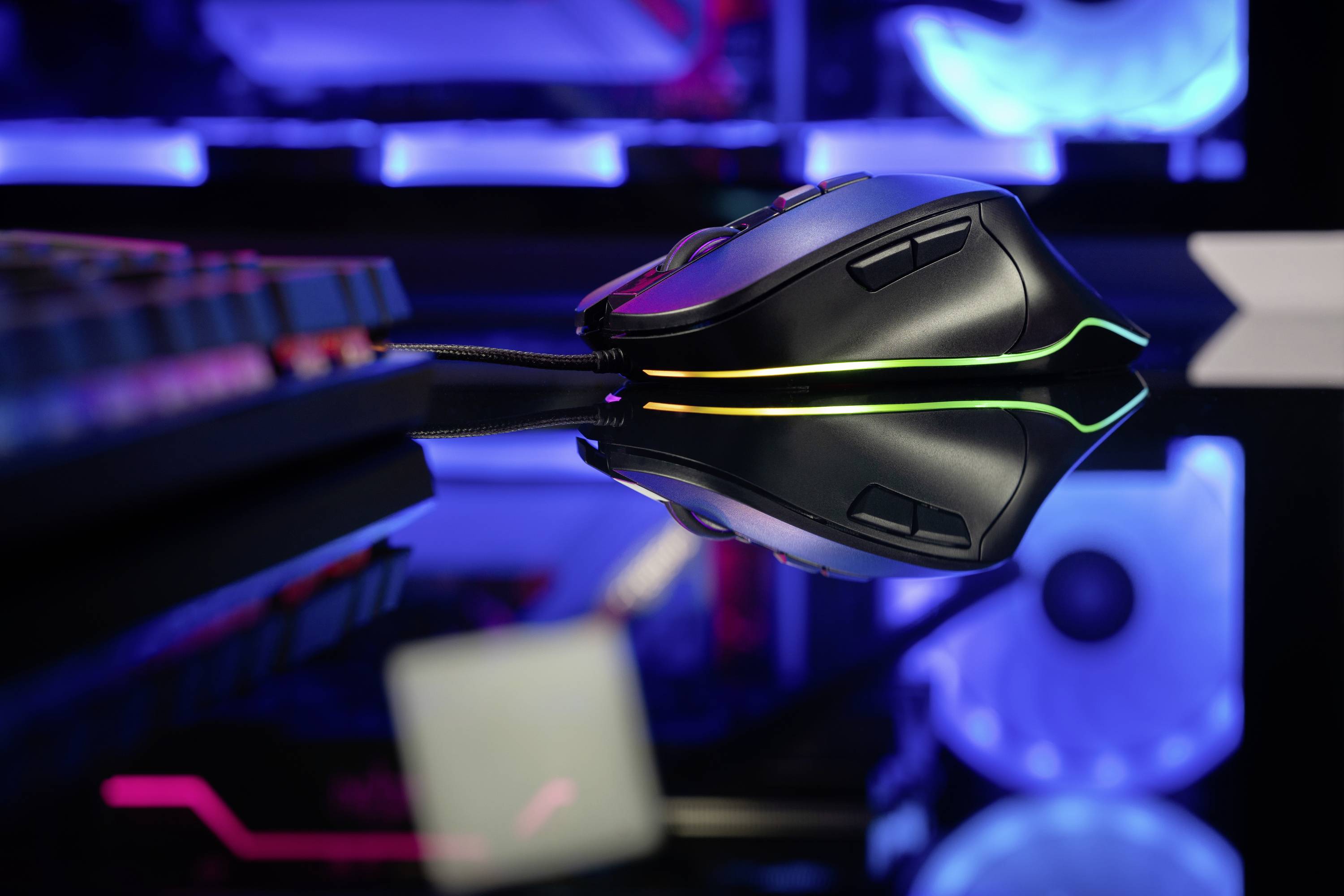 Surefire Gaming Martial Claw Gaming-Maus USB Optisch Schwarz 7 Tasten 800 dpi, 1600 dpi, 2400 dpi, 3200 dpi, 4800 dpi, 7200 dpi Beleuchtet