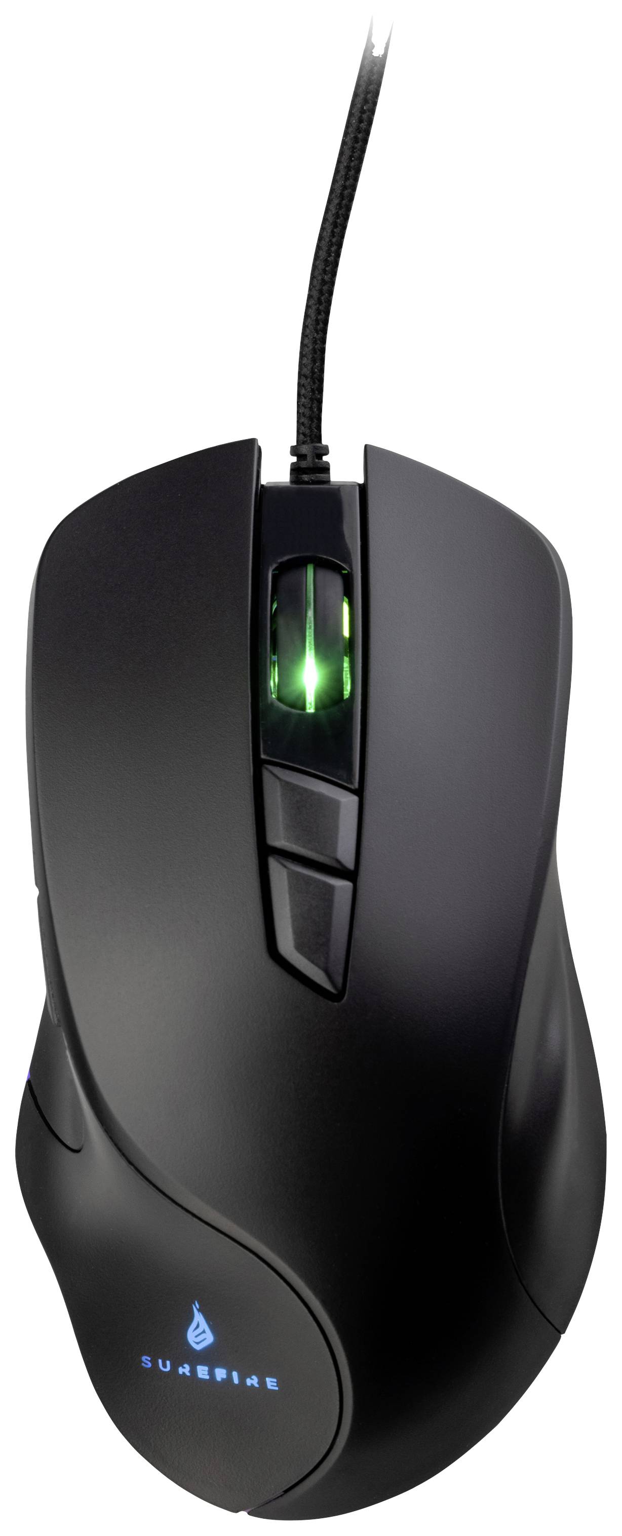 Surefire Gaming Martial Claw Gaming-Maus USB Optisch Schwarz 7 Tasten 800 dpi, 1600 dpi, 2400 dpi, 3200 dpi, 4800 dpi, 7200 dpi Beleuchtet
