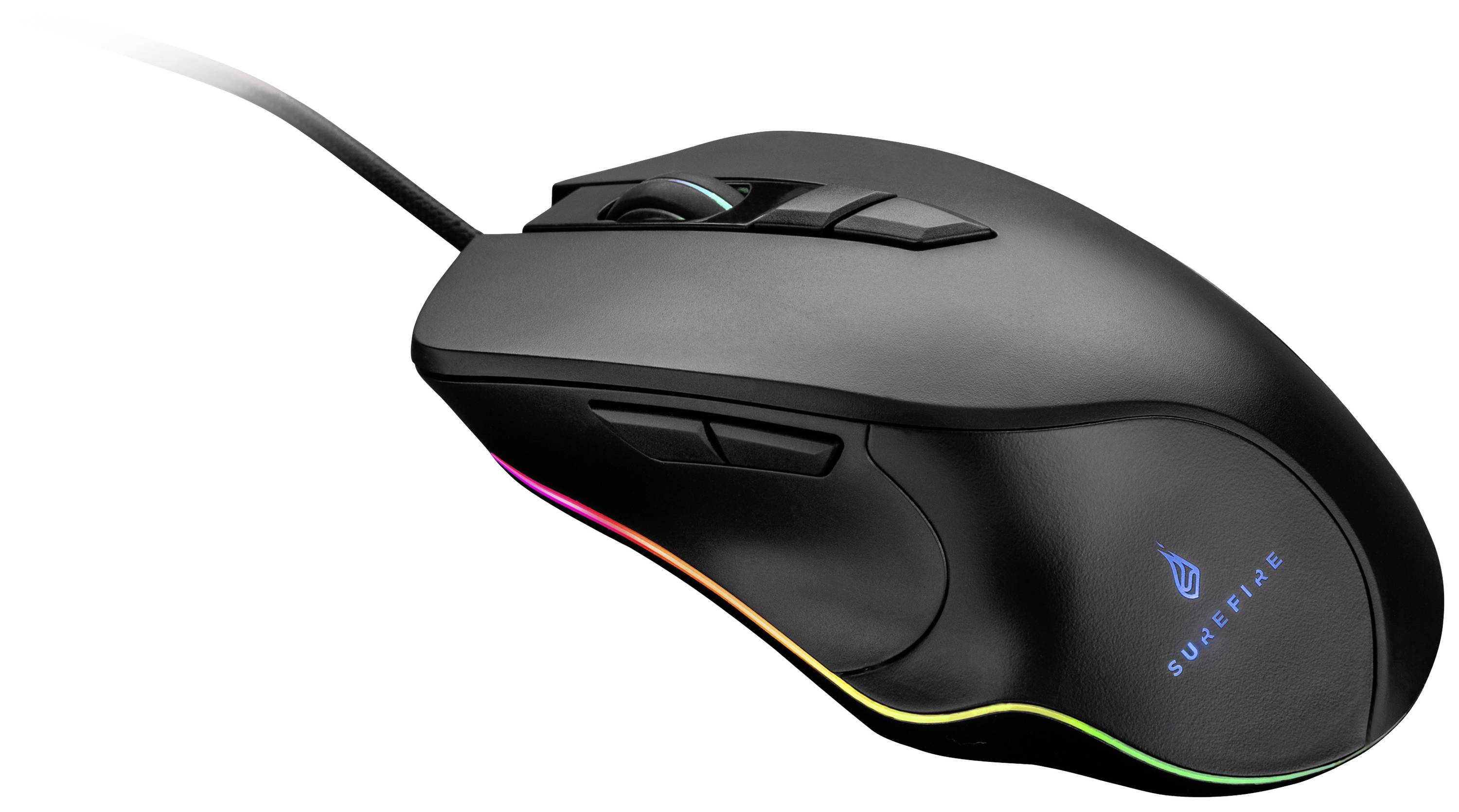 Surefire Gaming Martial Claw Gaming-Maus USB Optisch Schwarz 7 Tasten 800 dpi, 1600 dpi, 2400 dpi, 3200 dpi, 4800 dpi, 7200 dpi Beleuchtet