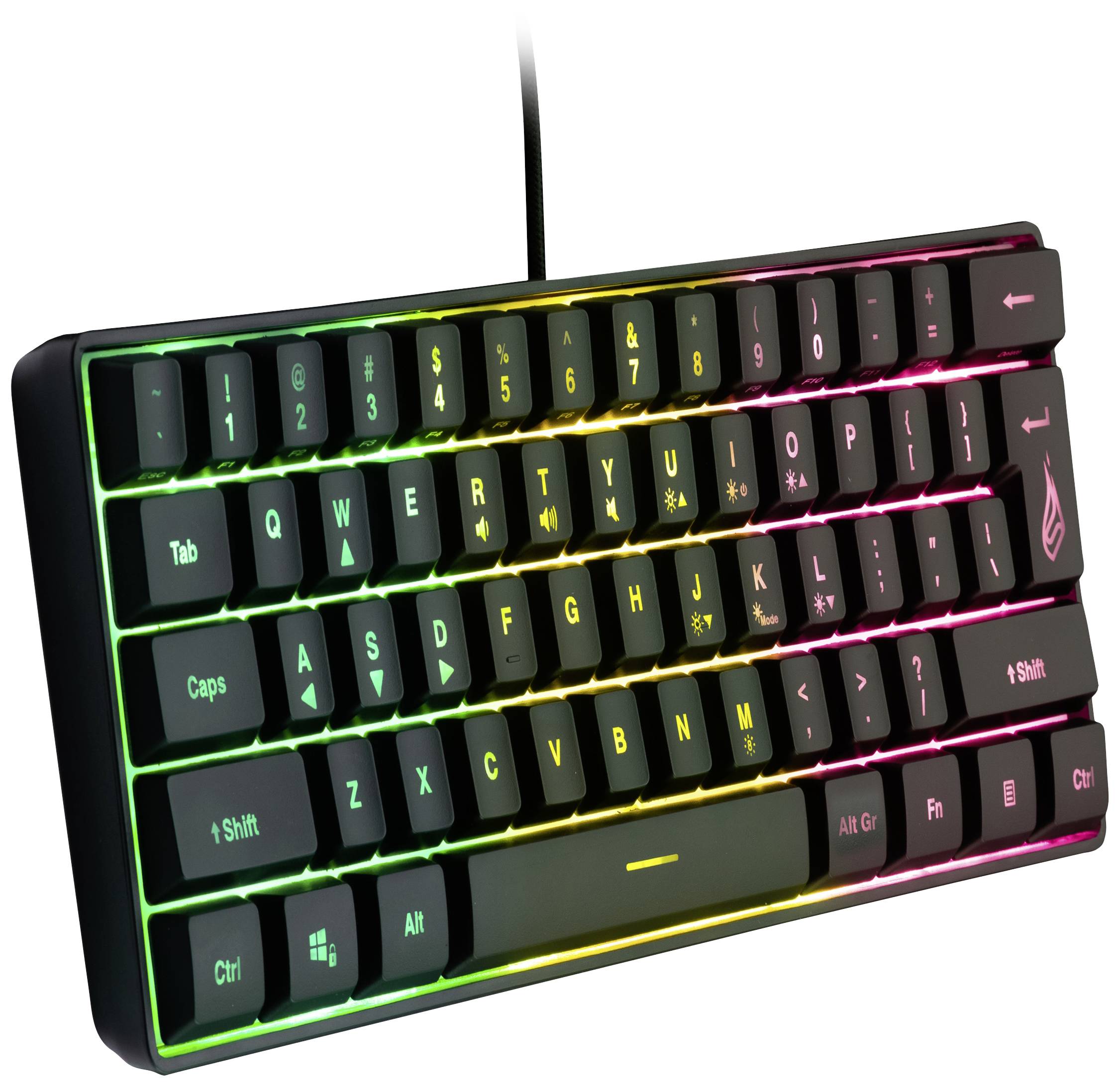 Surefire Gaming KingPin X1 Kabelgebunden, USB Gaming-Tastatur US-Englisch, QWERTY Schwarz Beleuchtet, Multimediatasten