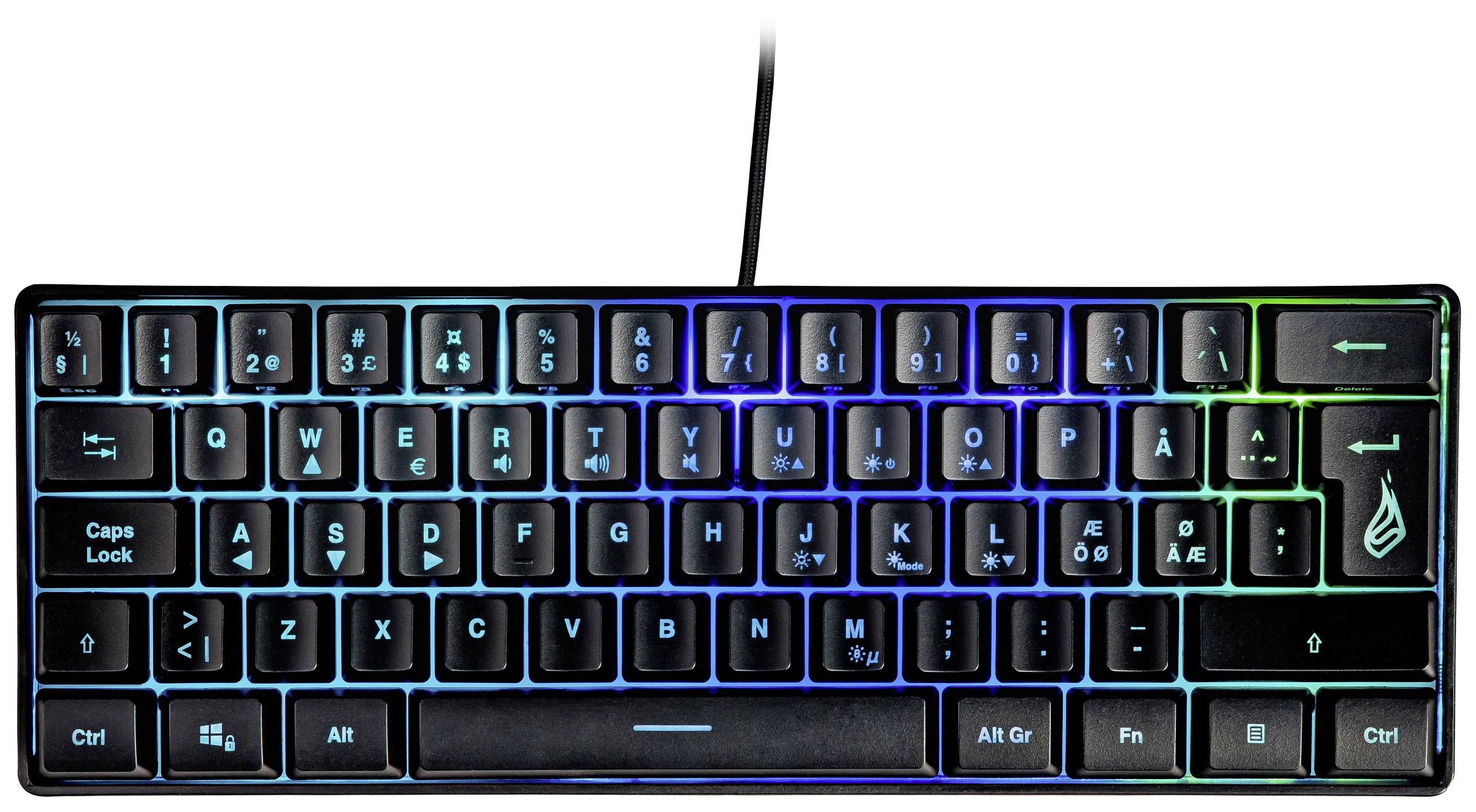 Surefire Gaming KingPin X1 Kabelgebunden, USB Gaming-Tastatur Nordisch, QWERTY Schwarz Beleuchtet, Multimediatasten