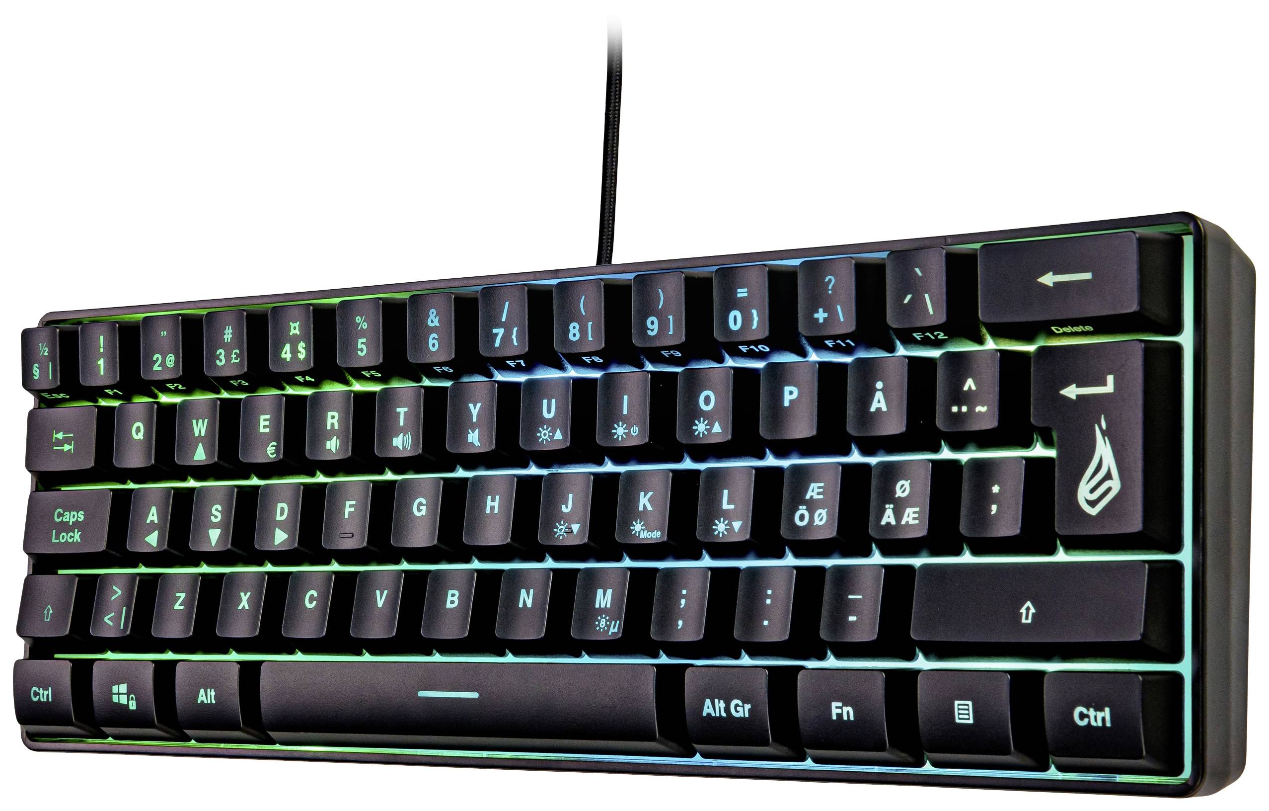 Surefire Gaming KingPin X1 Kabelgebunden, USB Gaming-Tastatur Nordisch, QWERTY Schwarz Beleuchtet, Multimediatasten