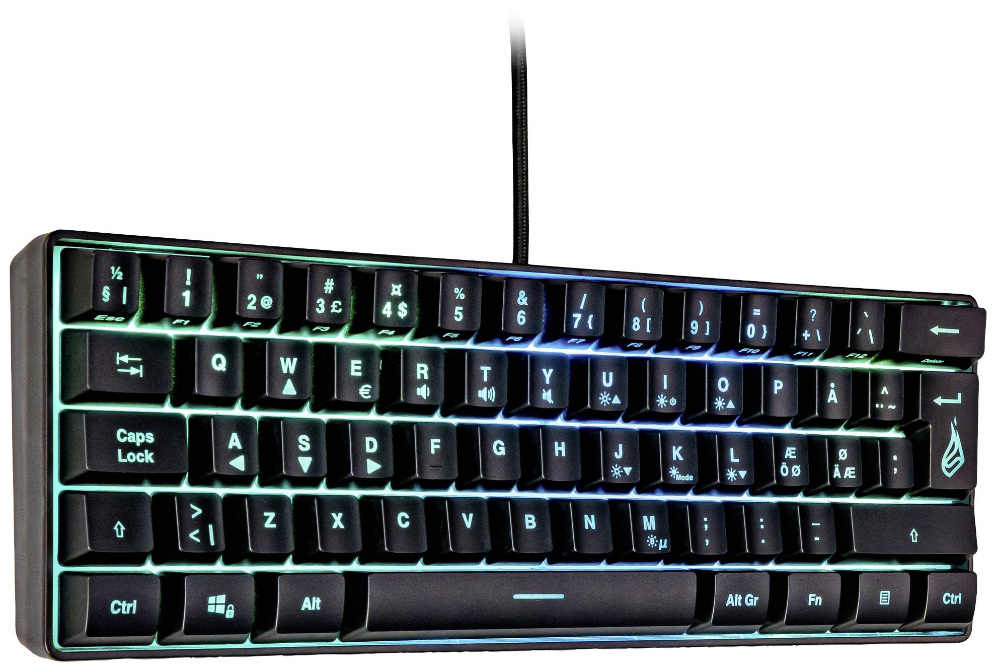 Surefire Gaming KingPin X1 Kabelgebunden, USB Gaming-Tastatur Nordisch, QWERTY Schwarz Beleuchtet, Multimediatasten