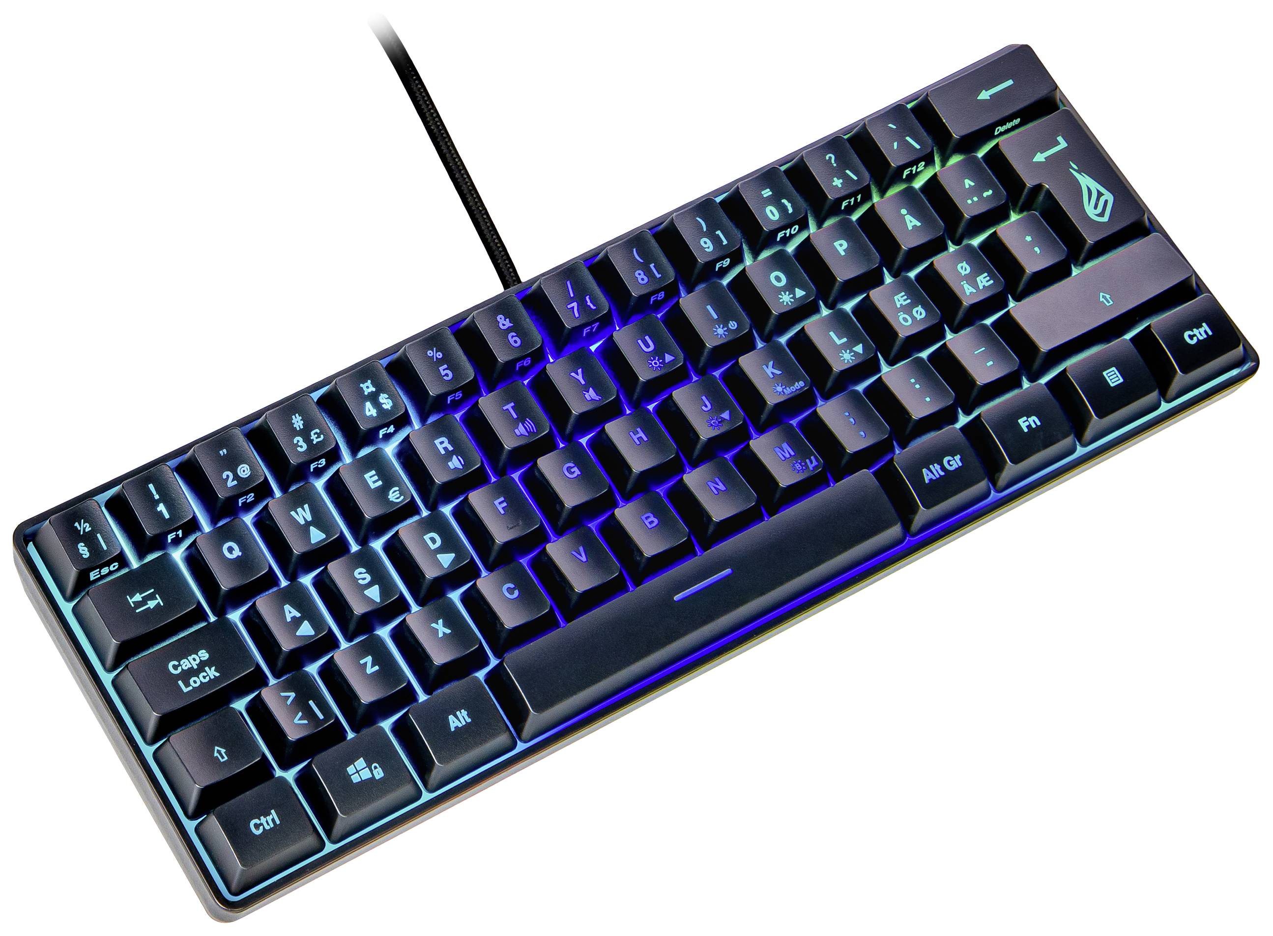 Surefire Gaming KingPin X1 Kabelgebunden, USB Gaming-Tastatur Nordisch, QWERTY Schwarz Beleuchtet, Multimediatasten