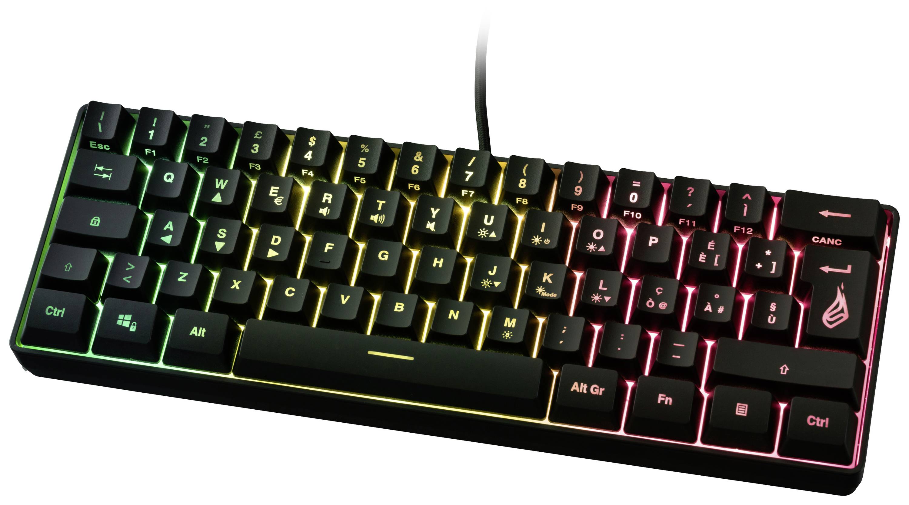 Surefire Gaming KingPin X1 Kabelgebunden, USB Gaming-Tastatur Italienisch, QWERTY Schwarz Beleuchtet, Multimediatasten
