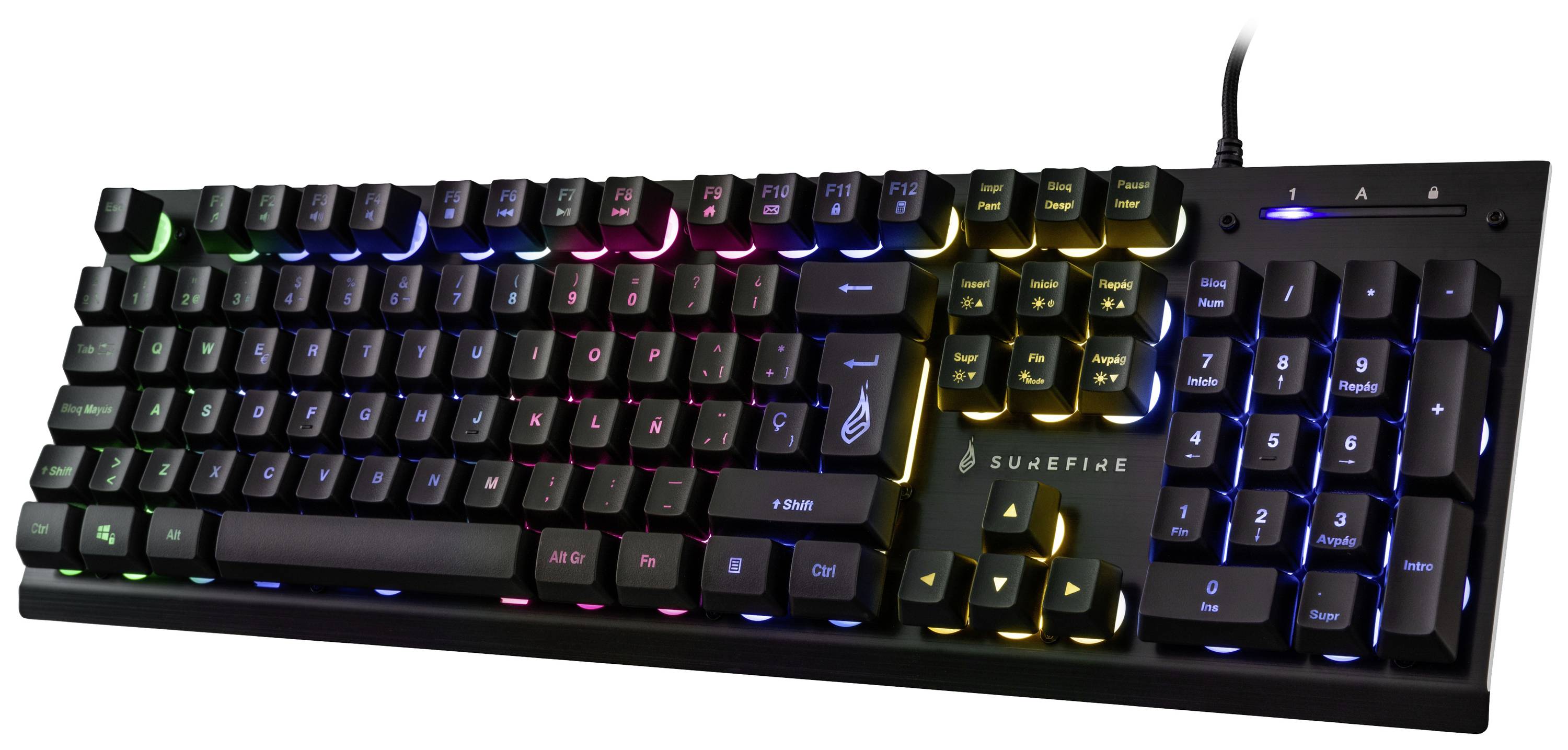 Surefire Gaming KingPin X2 Kabelgebunden, USB Gaming-Tastatur Deutsch, QWERTZ Schwarz Beleuchtet, Multimediatasten