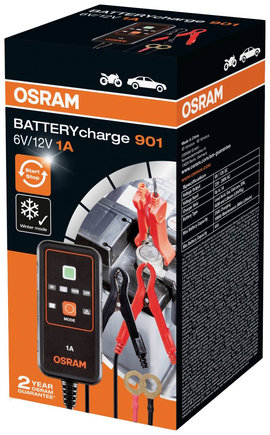 Osram Automotive BATTERYcharge 901 OEBCS901 Kfz-Ladegerät, Automatikladegerät 6 V, 12V 1A