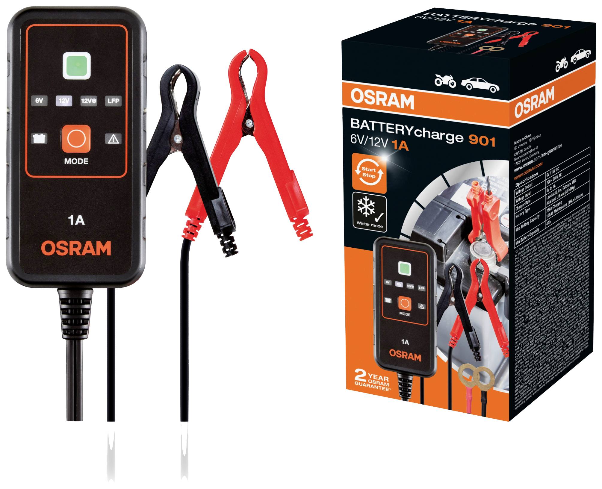 Osram Automotive BATTERYcharge 901 OEBCS901 Kfz-Ladegerät, Automatikladegerät 6 V, 12V 1A