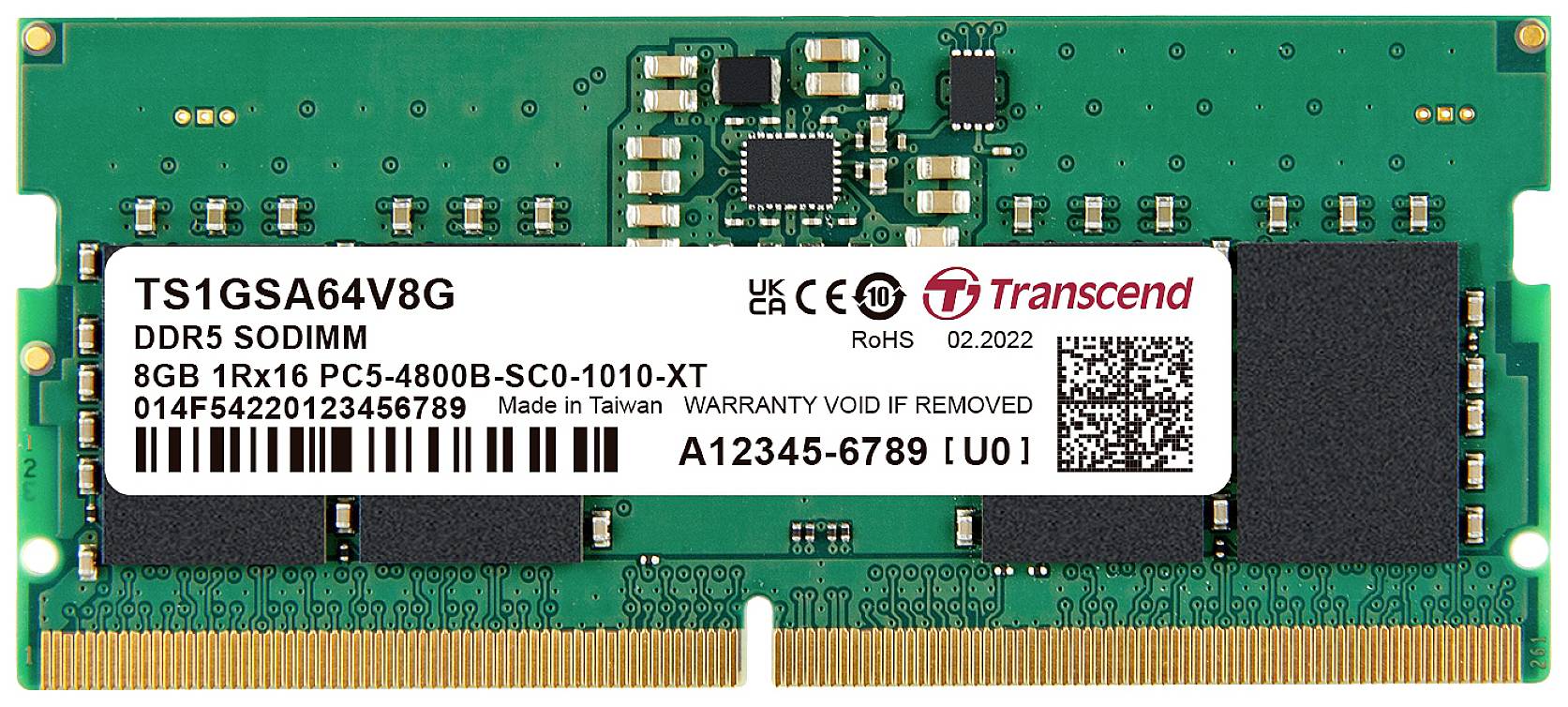 Transcend TS3200HSB-8G Laptop-Arbeitsspeicher Modul DDR4 8 GB 1 x 8 GB Non-ECC 3200 MHz 260pin SO-DIMM CL22 TS3200HSB-8G