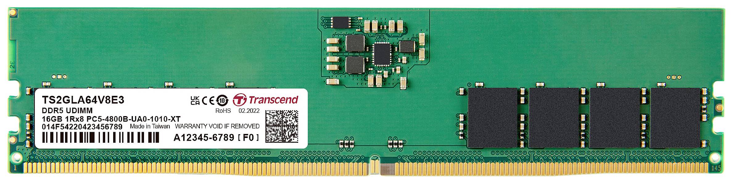 Transcend TS3200HLB-8G PC-Arbeitsspeicher Kit DDR4 8 GB 1 x 8 GB Non-ECC 3200 MHz 288pin DIMM CL22 TS3200HLB-8G