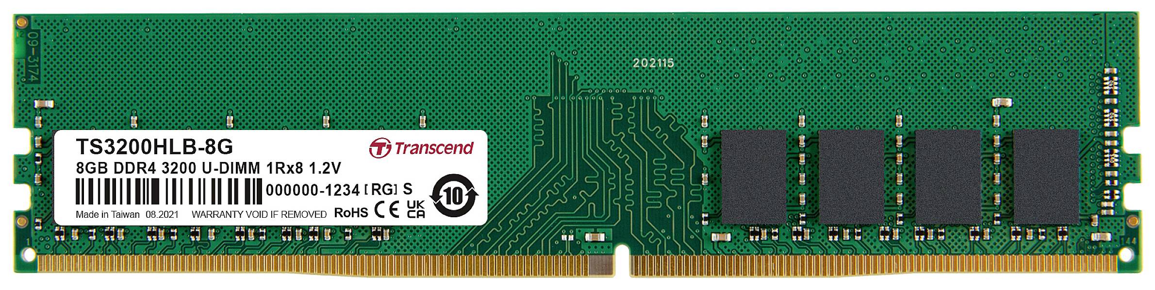 Transcend TS3200HLB-8G PC-Arbeitsspeicher Kit DDR4 8 GB 1 x 8 GB Non-ECC 3200 MHz 288pin DIMM CL22 TS3200HLB-8G
