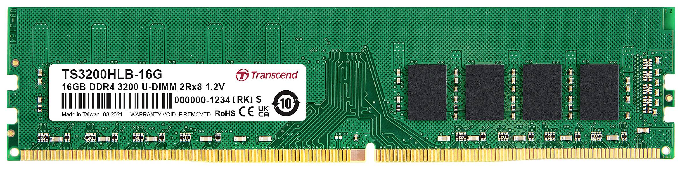 Transcend TS3200HLB-16G PC-Arbeitsspeicher Modul DDR4 16 GB 1 x 16 GB Non-ECC 3200 MHz 288pin DIMM CL22 TS3200HLB-16G
