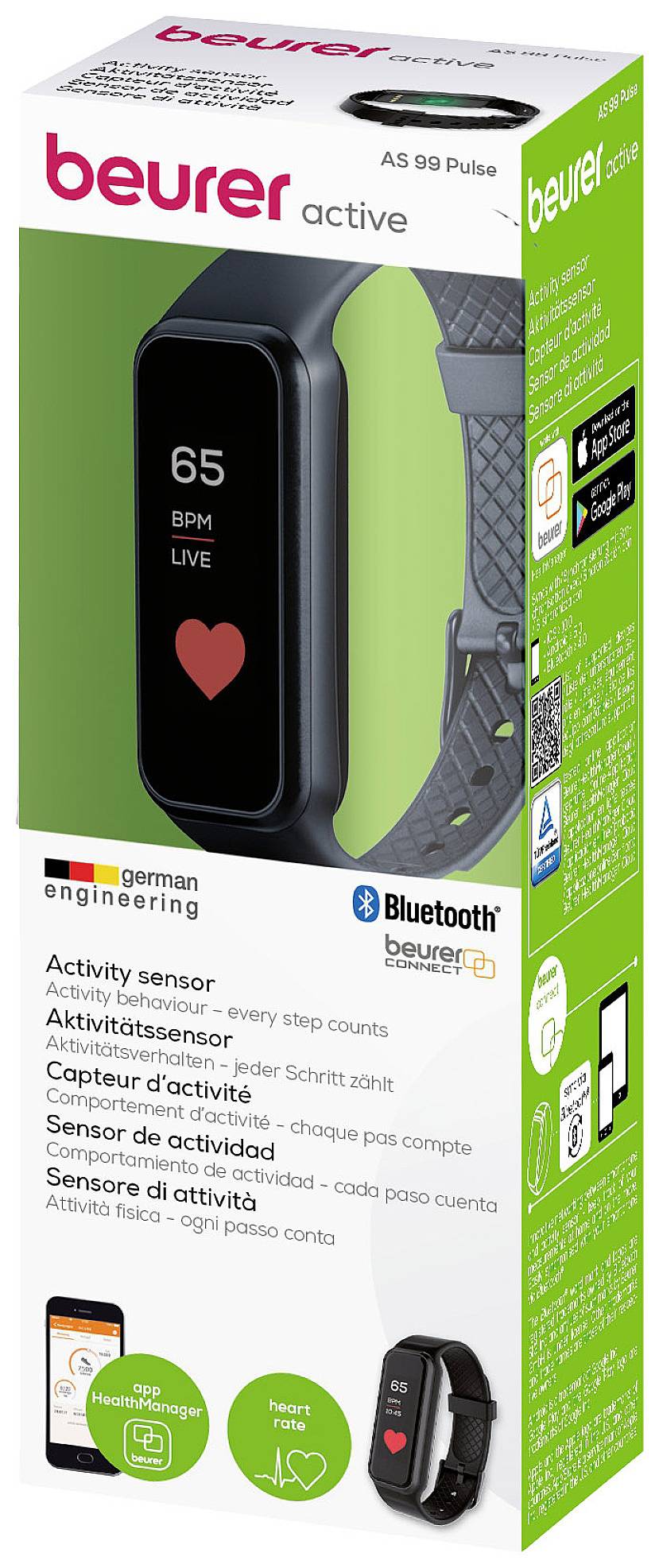 Beurer AS 99 FitnessTracker Uni Schwarz versandkostenfrei voelkner