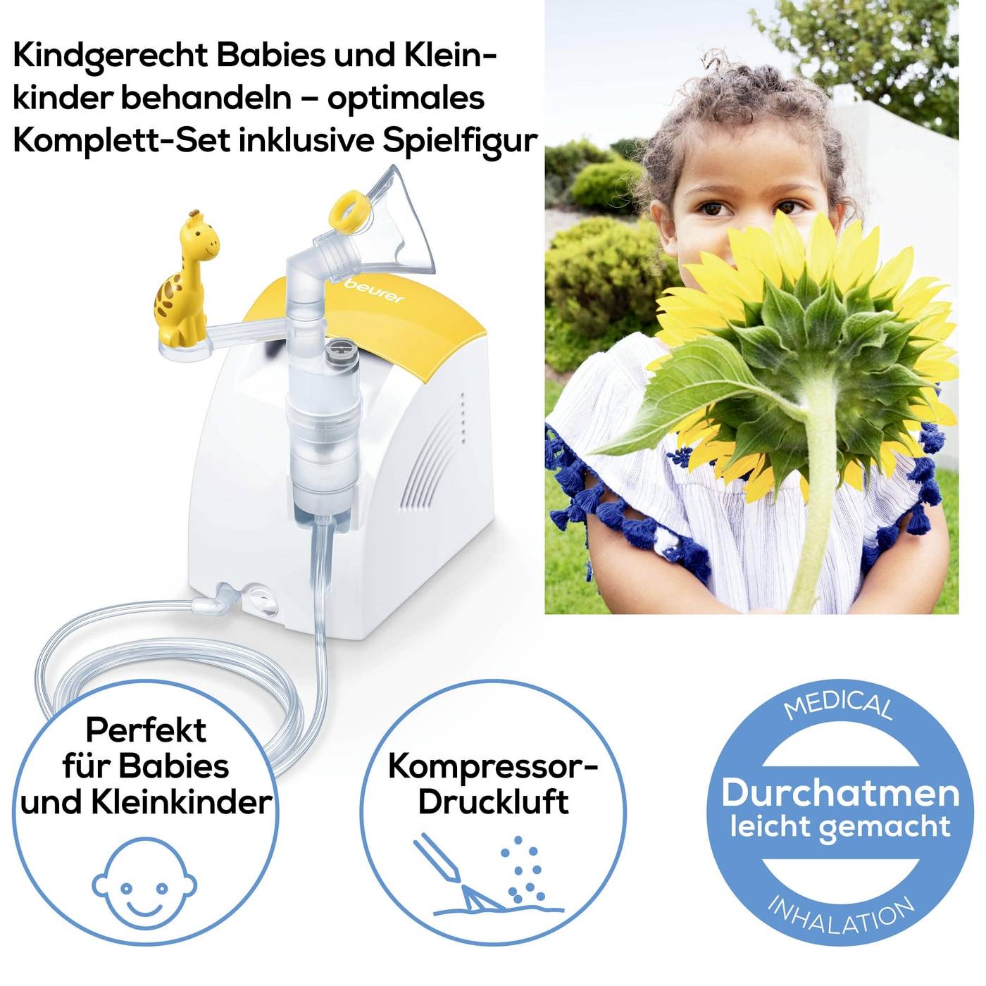 Beurer IH 26 Kids Inhalator mit Inhalationsmaske, mit Mundstück