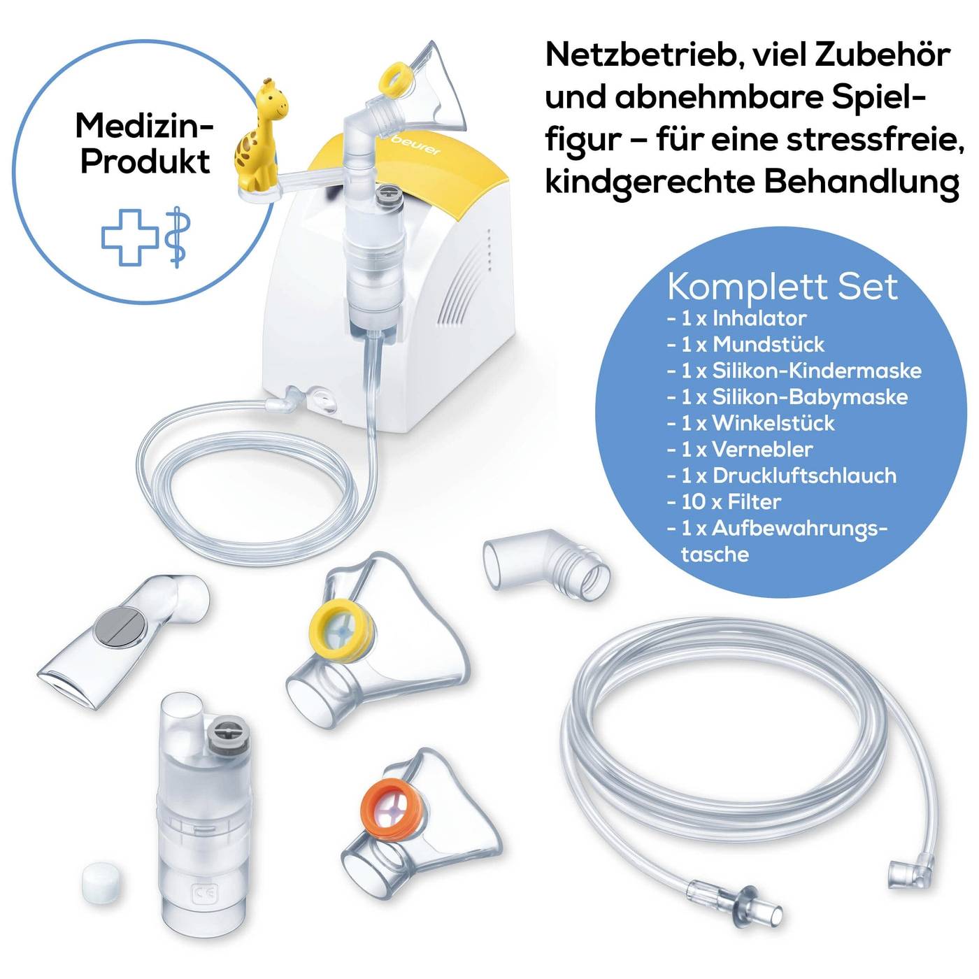 Beurer IH 26 Kids Inhalator mit Inhalationsmaske, mit Mundstück