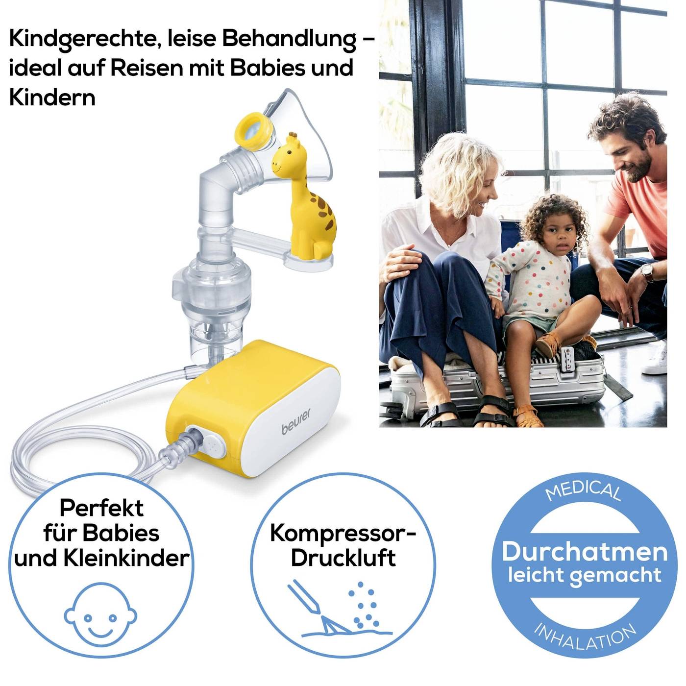 Beurer IH 58 Kids Inhalator mit Inhalationsmaske, mit Mundstück