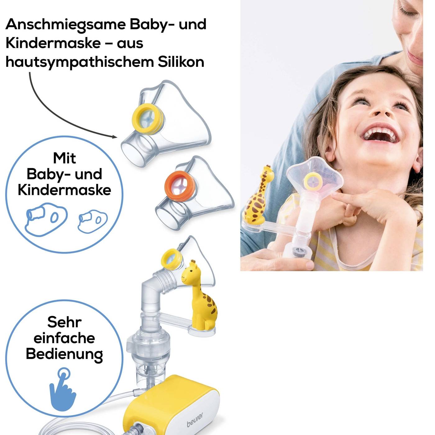 Beurer IH 58 Kids Inhalator mit Inhalationsmaske, mit Mundstück