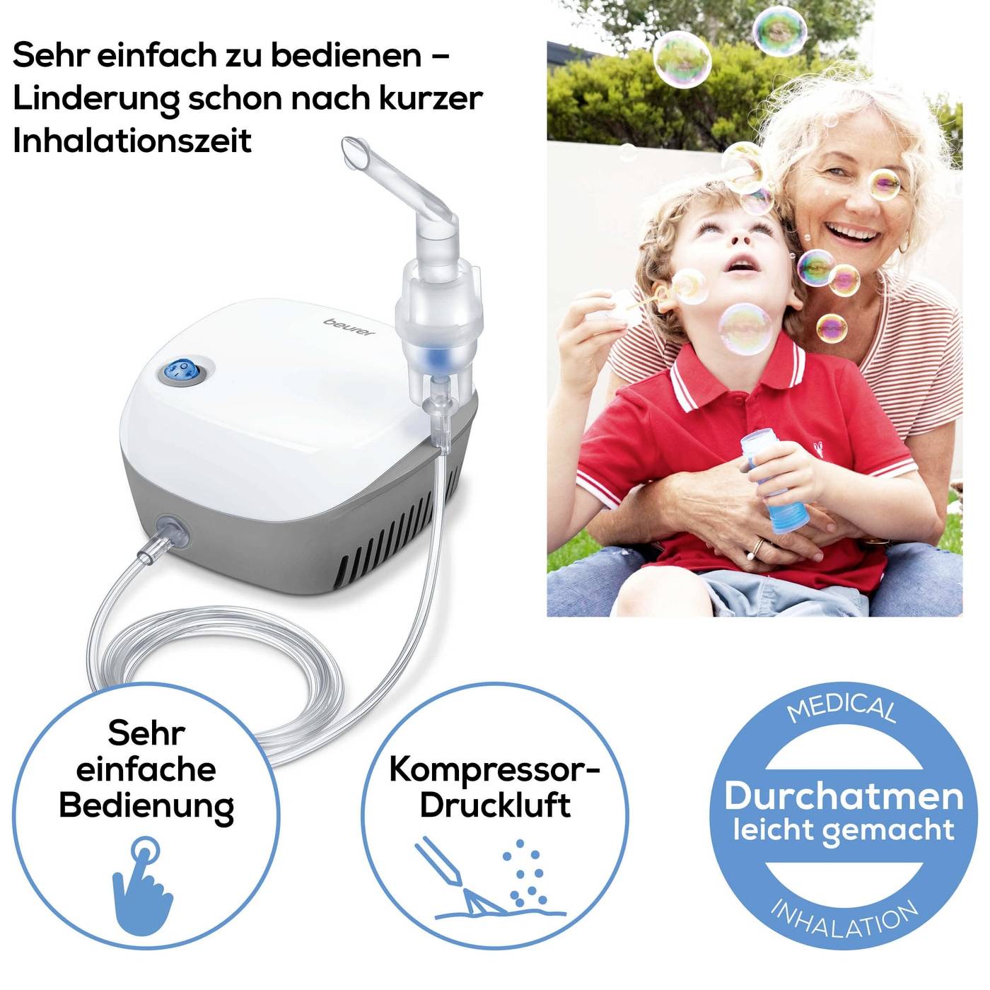 Beurer IH 18 Inhalator mit Inhalationsmaske, mit Mundstück