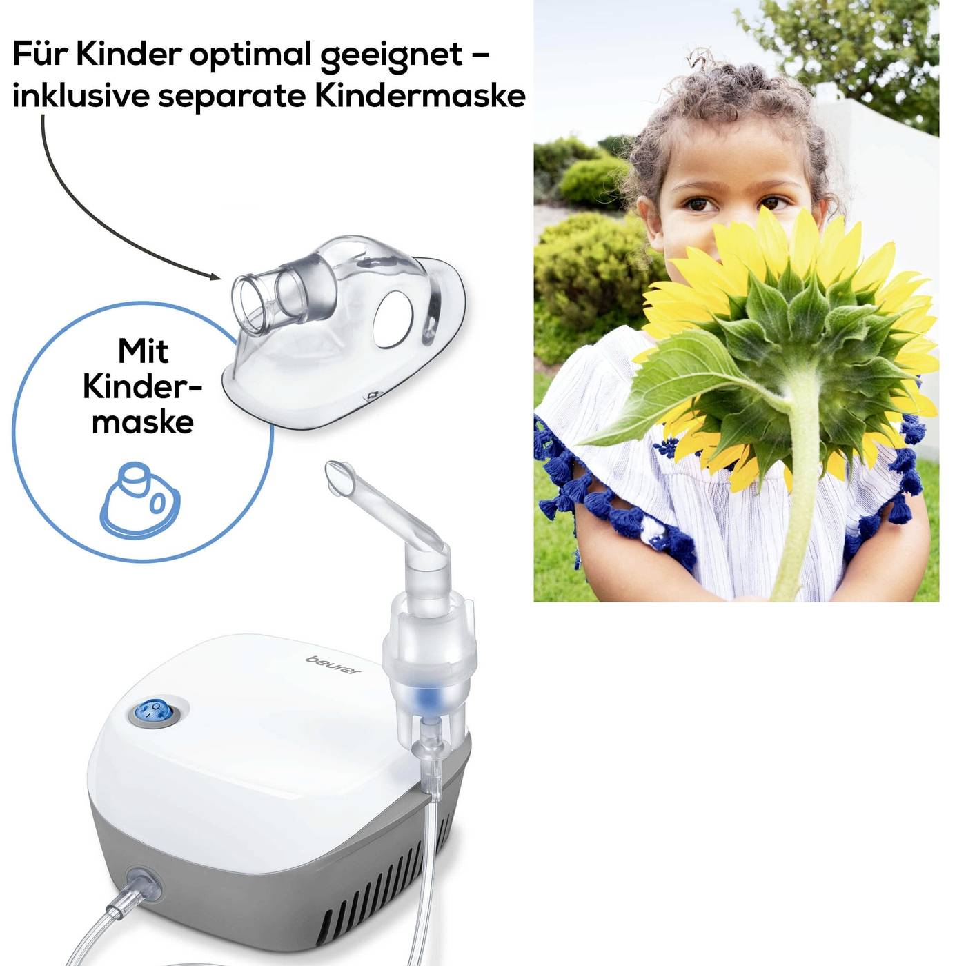 Beurer IH 18 Inhalator mit Inhalationsmaske, mit Mundstück
