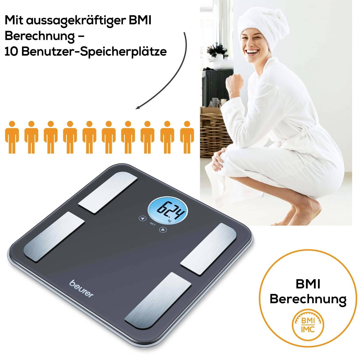 Beurer BF 195 Körperanalysewaage digital Wägebereich (max.)=180kg