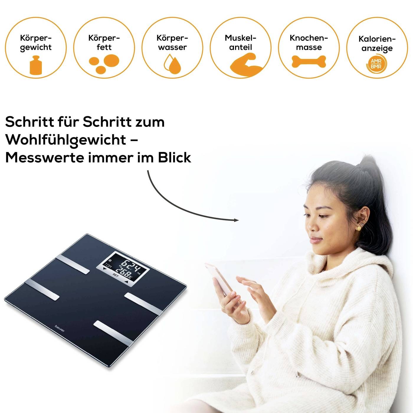 Beurer BF 720 BT Körperanalysewaage digital Wägebereich (max.)=180 kg