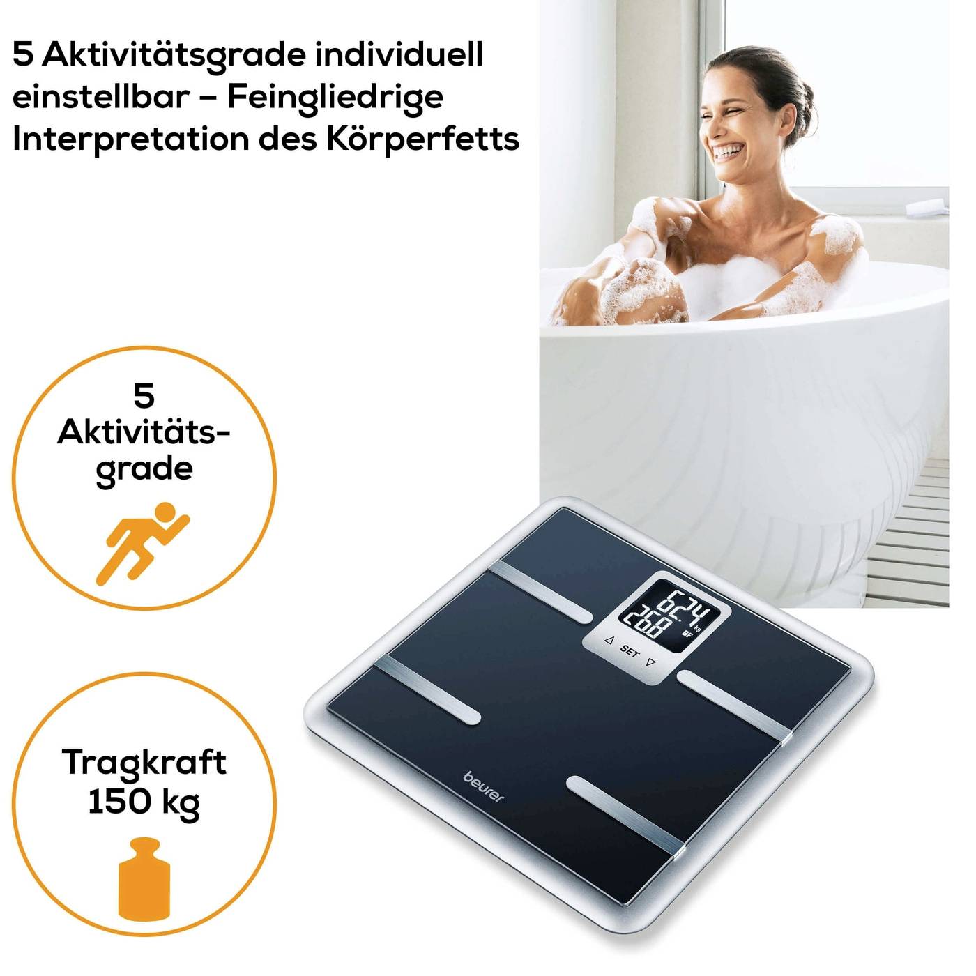 Beurer BG 40 Körperanalysewaage 76106 Wägebereich (max.)=150 kg