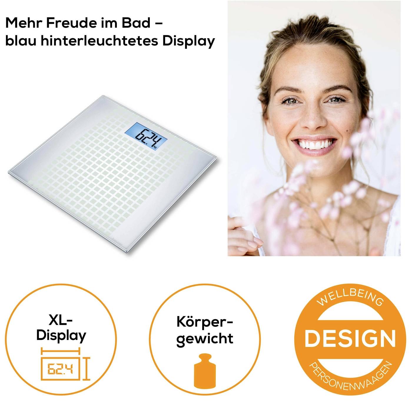 Beurer GS 206 Squares Personenwaage digital Wägebereich (max.)=150 kg