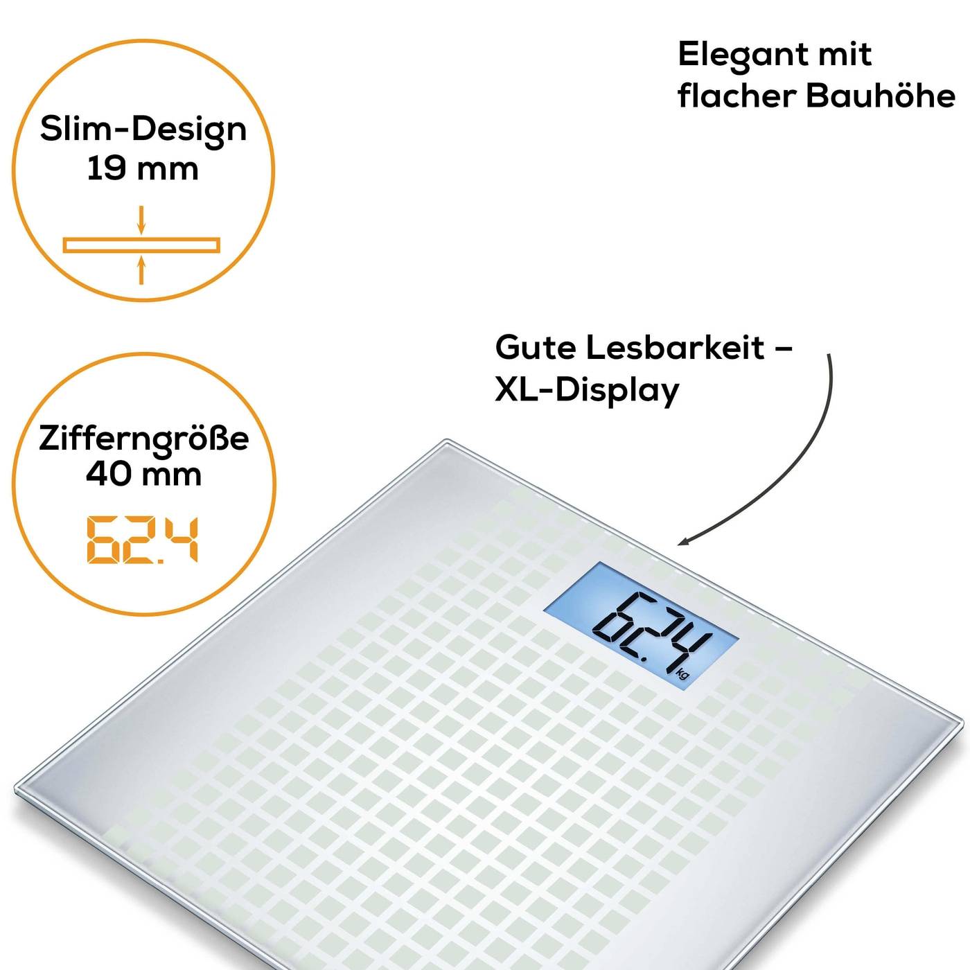 Beurer GS 206 Squares Personenwaage digital Wägebereich (max.)=150 kg