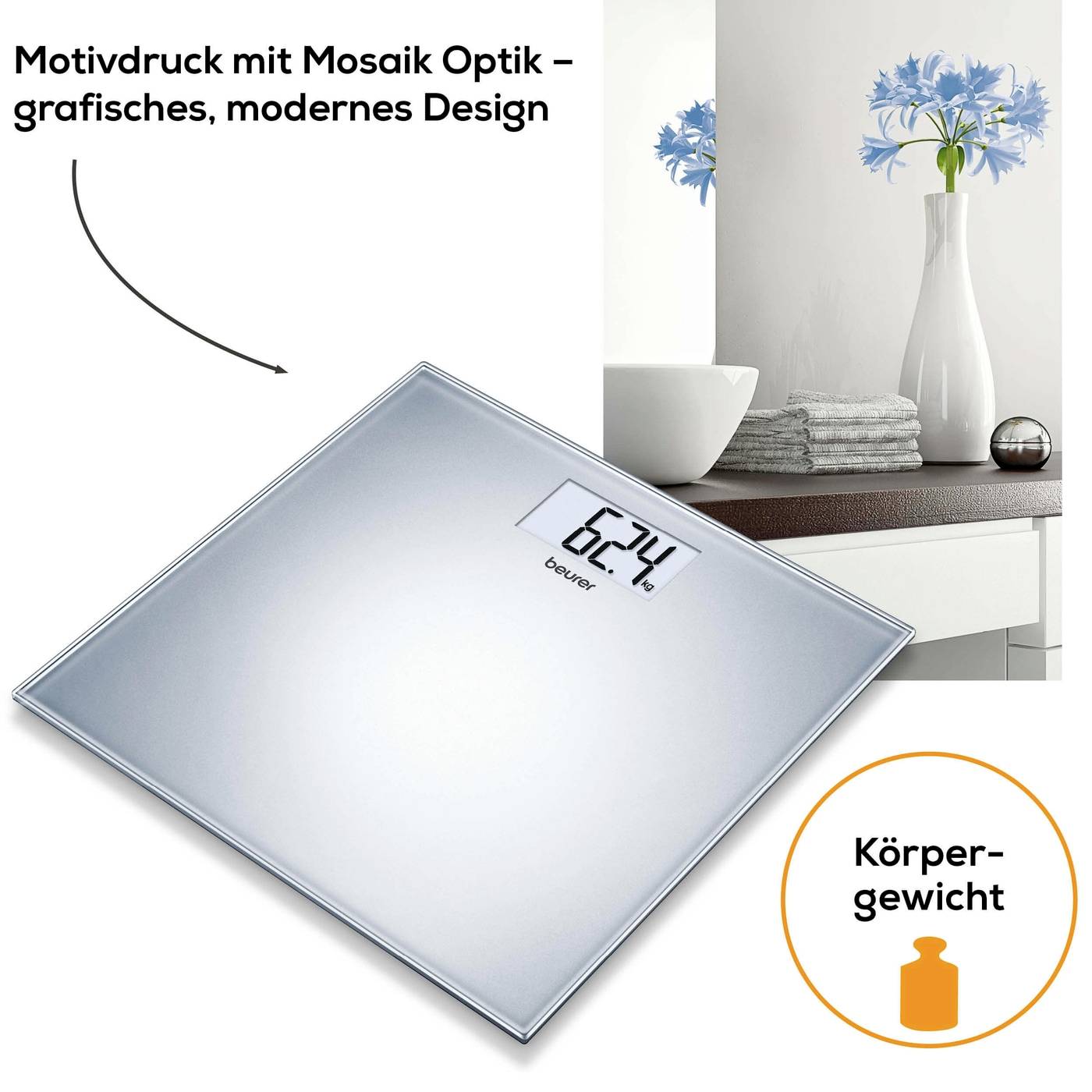 Beurer GS 206 Squares Personenwaage digital Wägebereich (max.)=150 kg