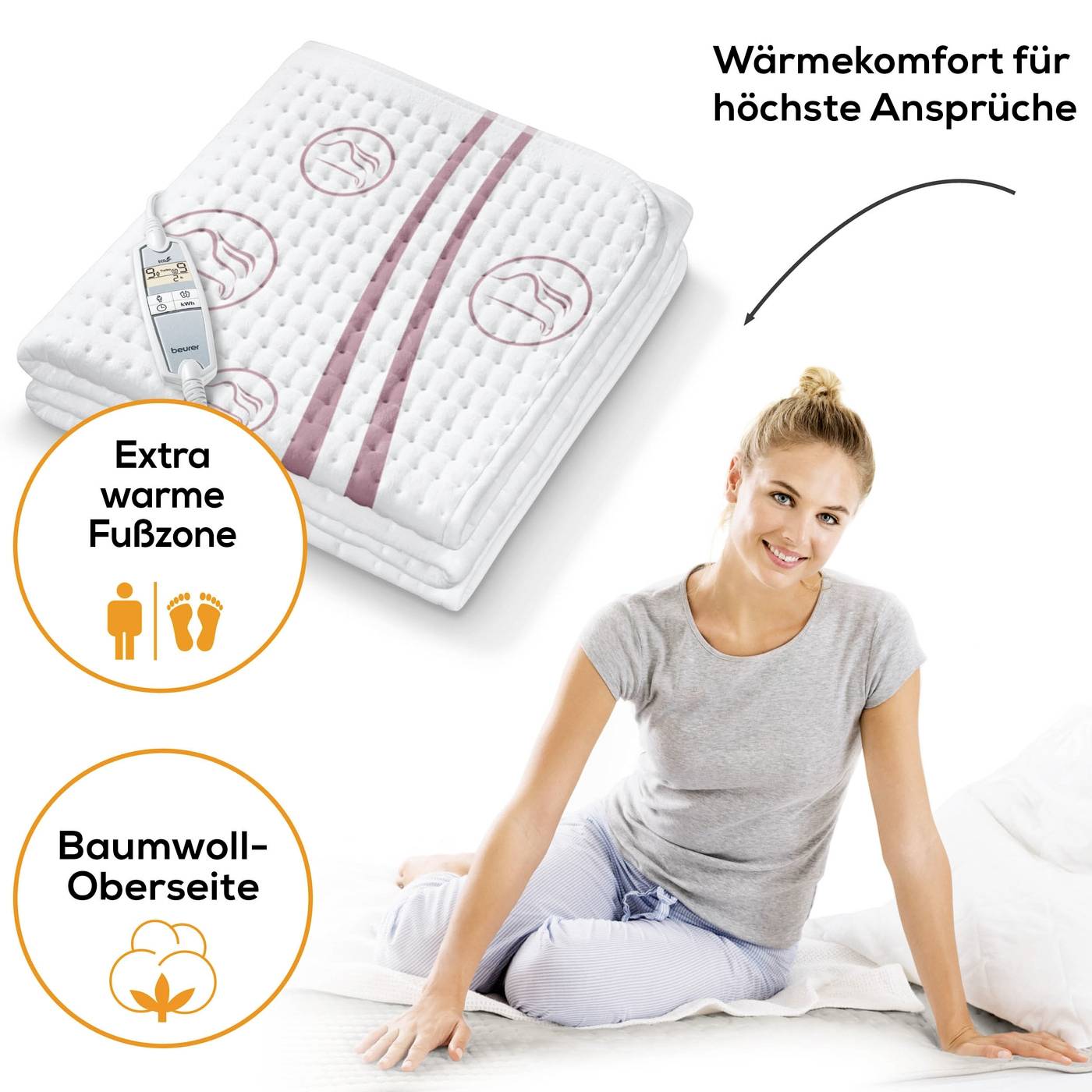 Beurer UB 90 Cosy Wärmeunterbett 60W Weiß