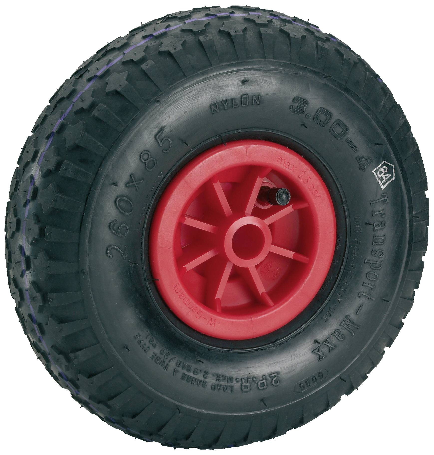 dörner + helmer 740310R 740310R Rad-Luftreifen Rad-Durchmesser: 260mm Tragfähigkeit (max.): 150kg 1St.