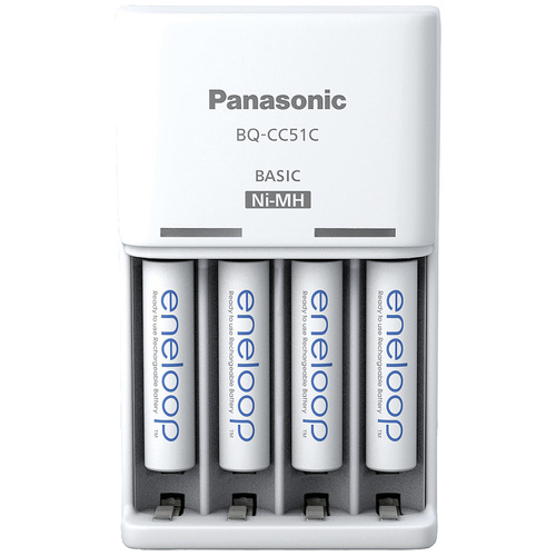Panasonic Basic BQ-CC51 + 4x eneloop AAA Steckerladergerät NiMH Micro (AAA), Mignon (AA)