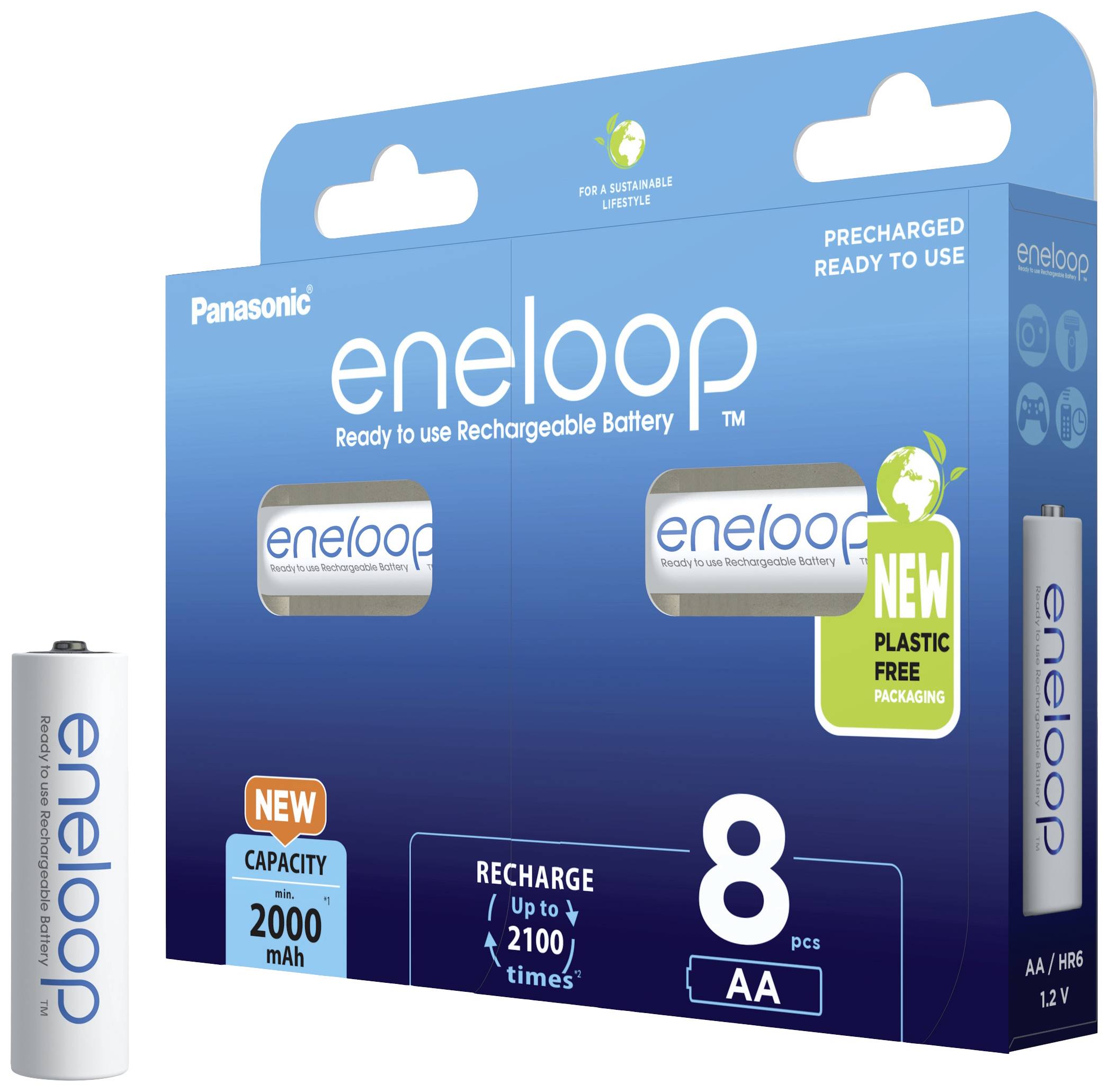Eneloop HR06 Mignon (AA)-Akku NiMH 2000 mAh 1.2V 8St.