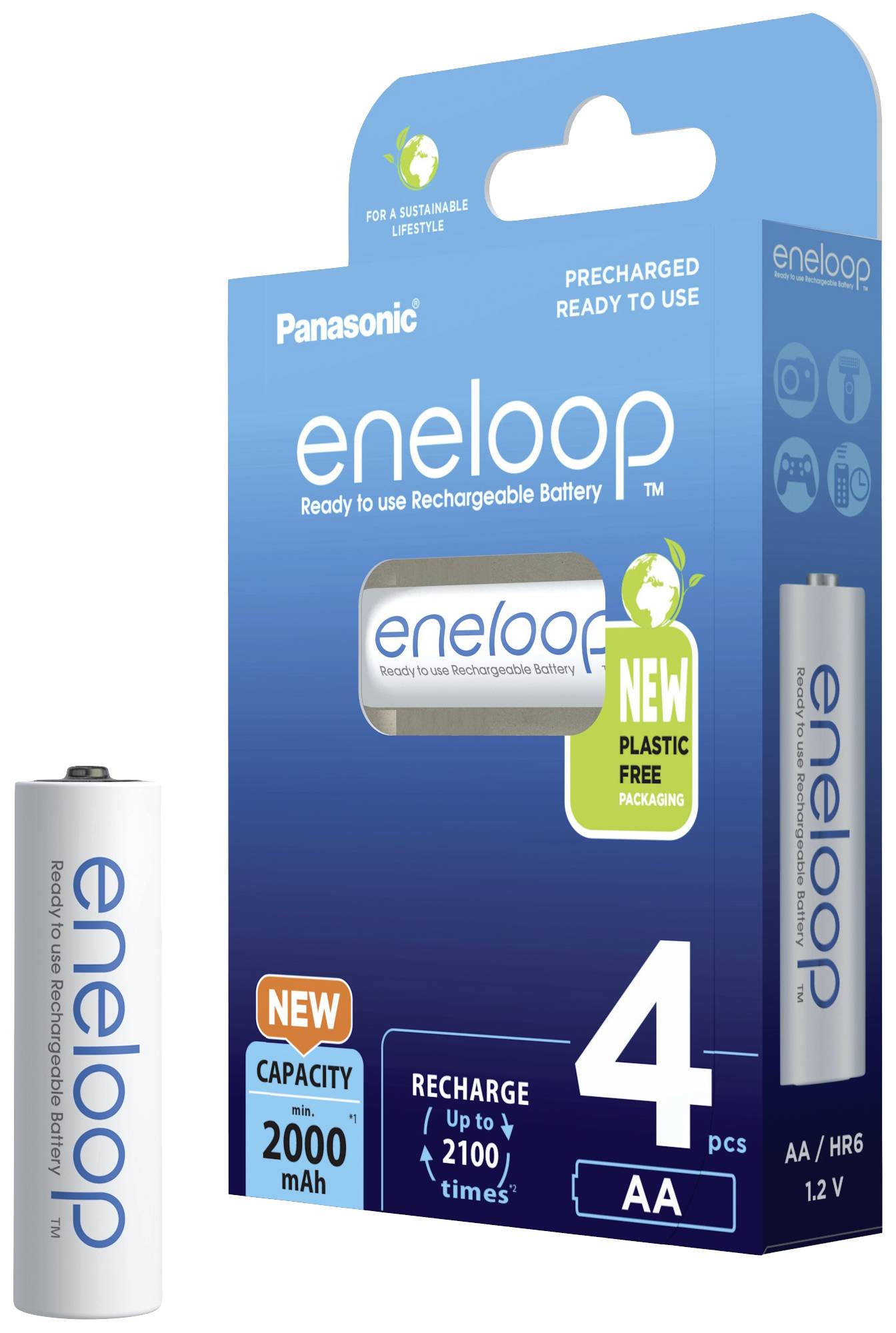Eneloop HR06 Mignon (AA)-Akku NiMH 2000 mAh 1.2 V 4 St.