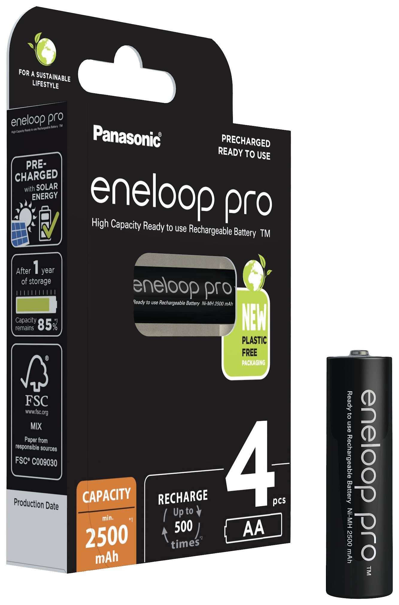 Eneloop pro HR06 Mignon (AA)-Akku NiMH 2500 mAh 1.2V 4St.