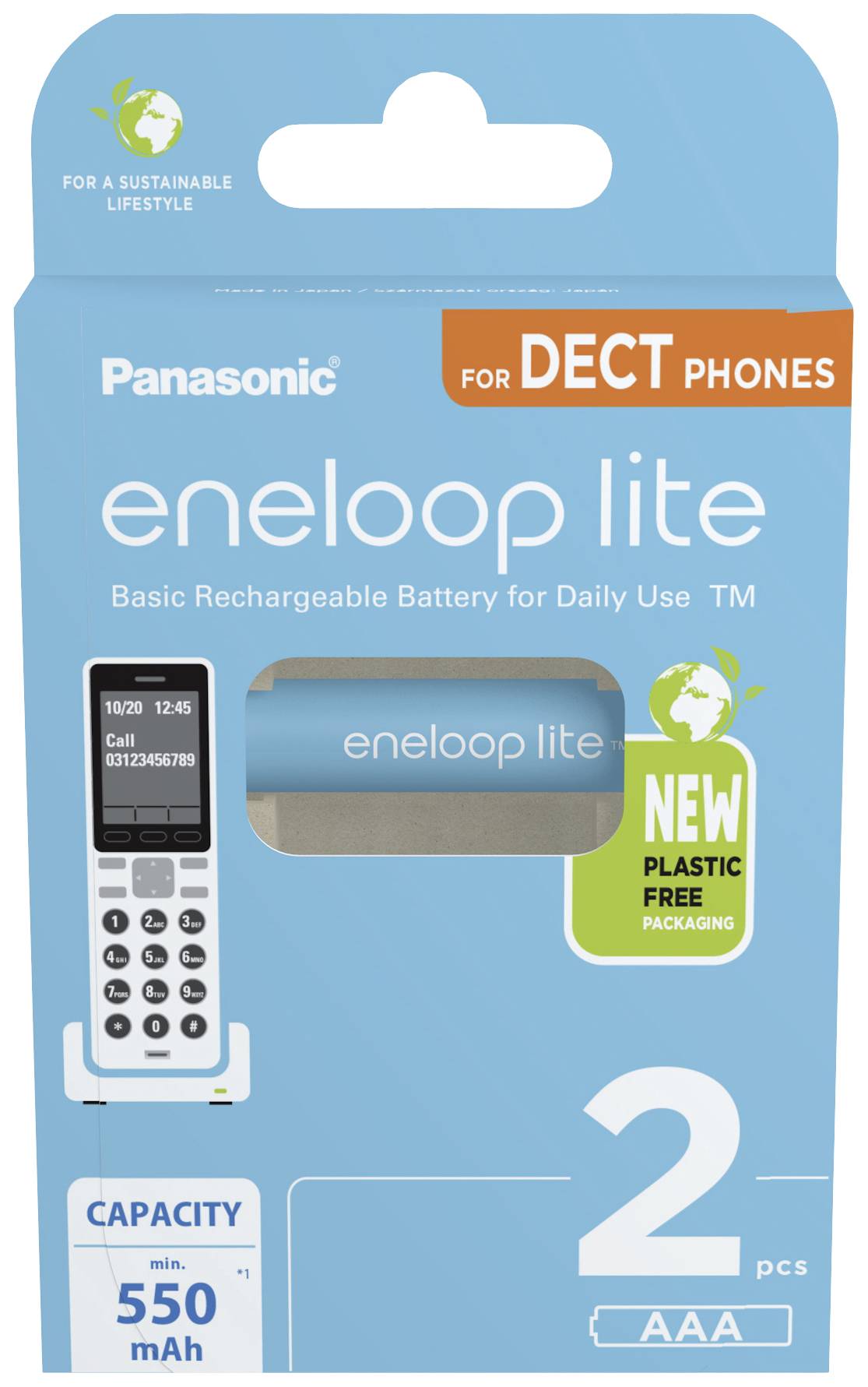 Eneloop lite DECT HR03 Micro (AAA)-Akku NiMH 550 1.2V 2St.