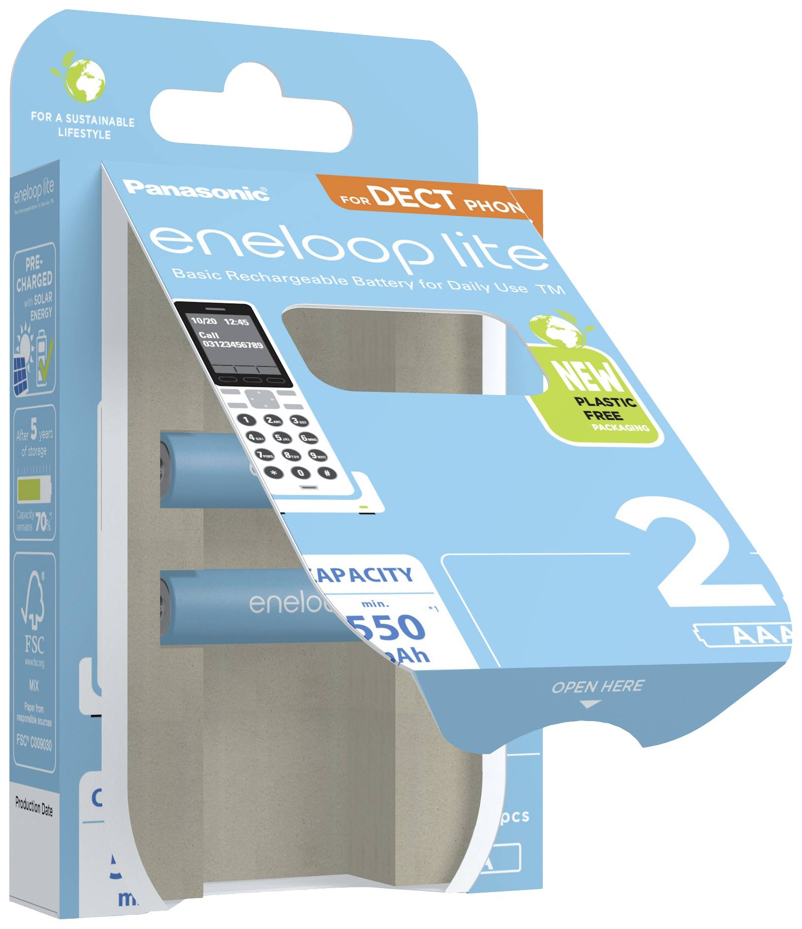 Eneloop lite DECT HR03 Micro (AAA)-Akku NiMH 550 1.2V 2St.