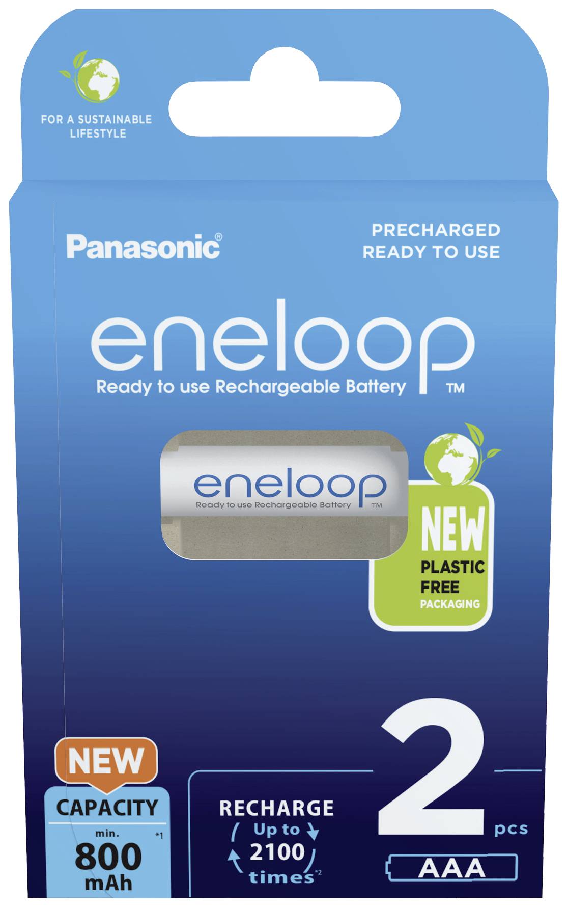 Eneloop HR03 Micro (AAA)-Akku NiMH 800 mAh 1.2V 2St.