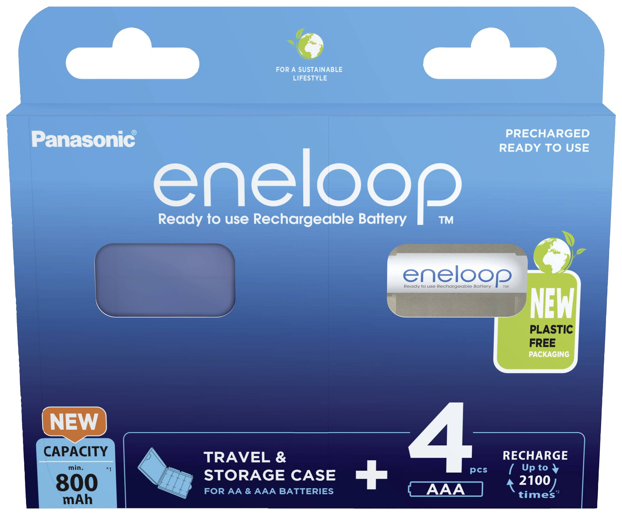 Eneloop HR03 +Box Micro (AAA)-Akku NiMH 800 mAh 1.2 V 4 St.